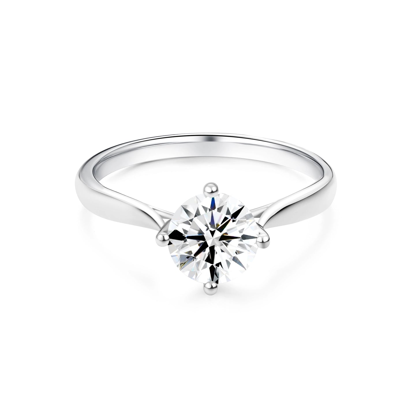 1.03ct Round Lab-Grown Diamond Ring in Platinum – VS1, G Color, Ideal Cut Size 6