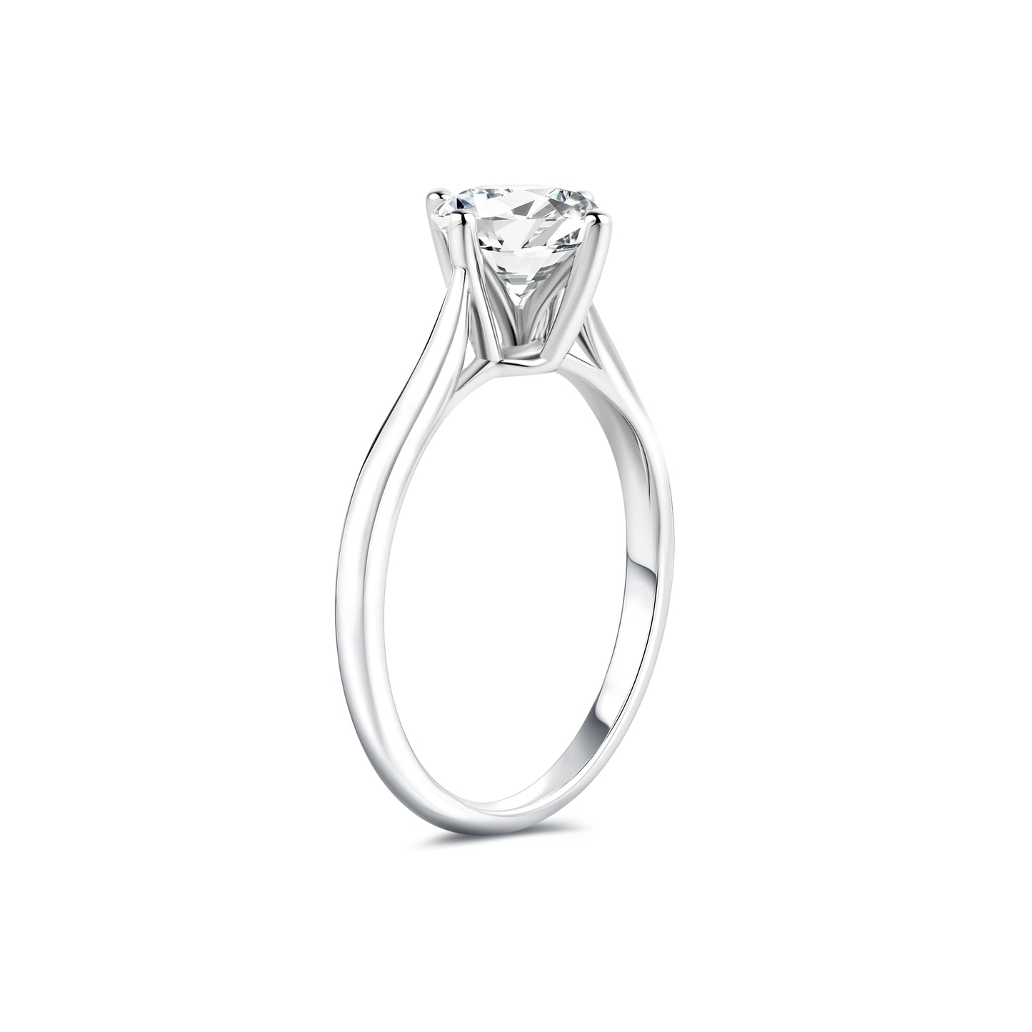 1.03ct Round Lab-Grown Diamond Ring in Platinum – VS1, G Color, Ideal Cut Size 6