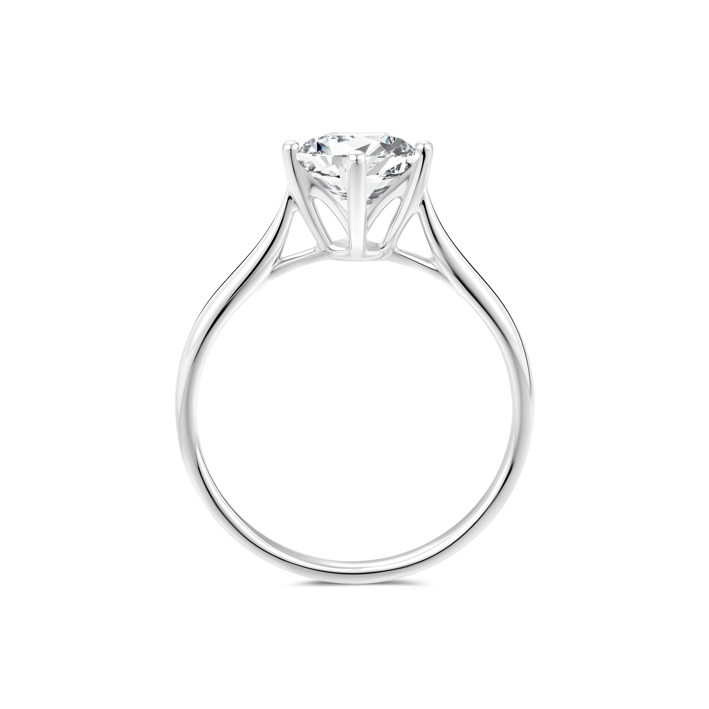 1.03ct Round Lab-Grown Diamond Ring in 14K White Gold – VVS1, G Color, Ideal Cut Size 5