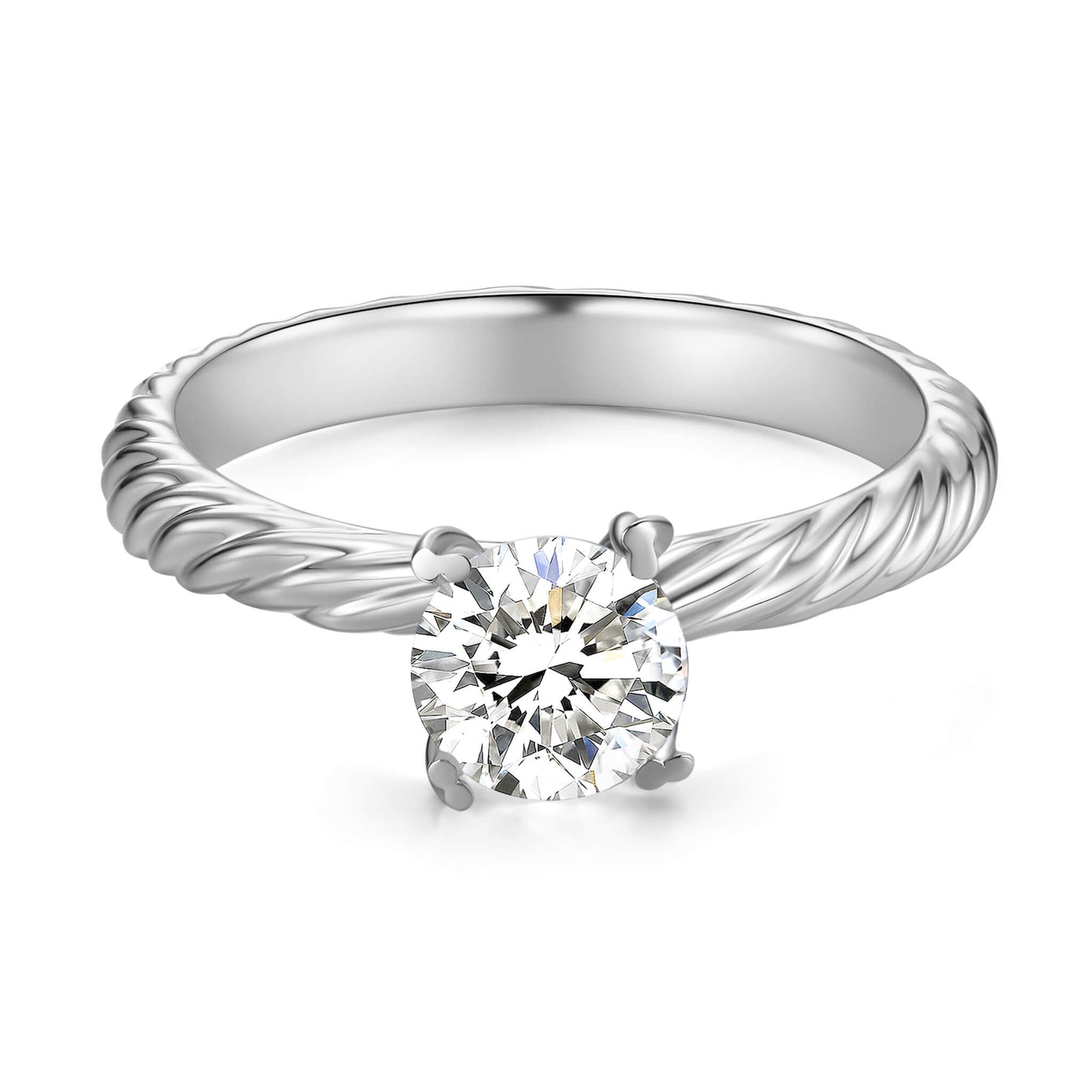 Solitaire Round Lab Diamond Ring in Platinum - Neoshine