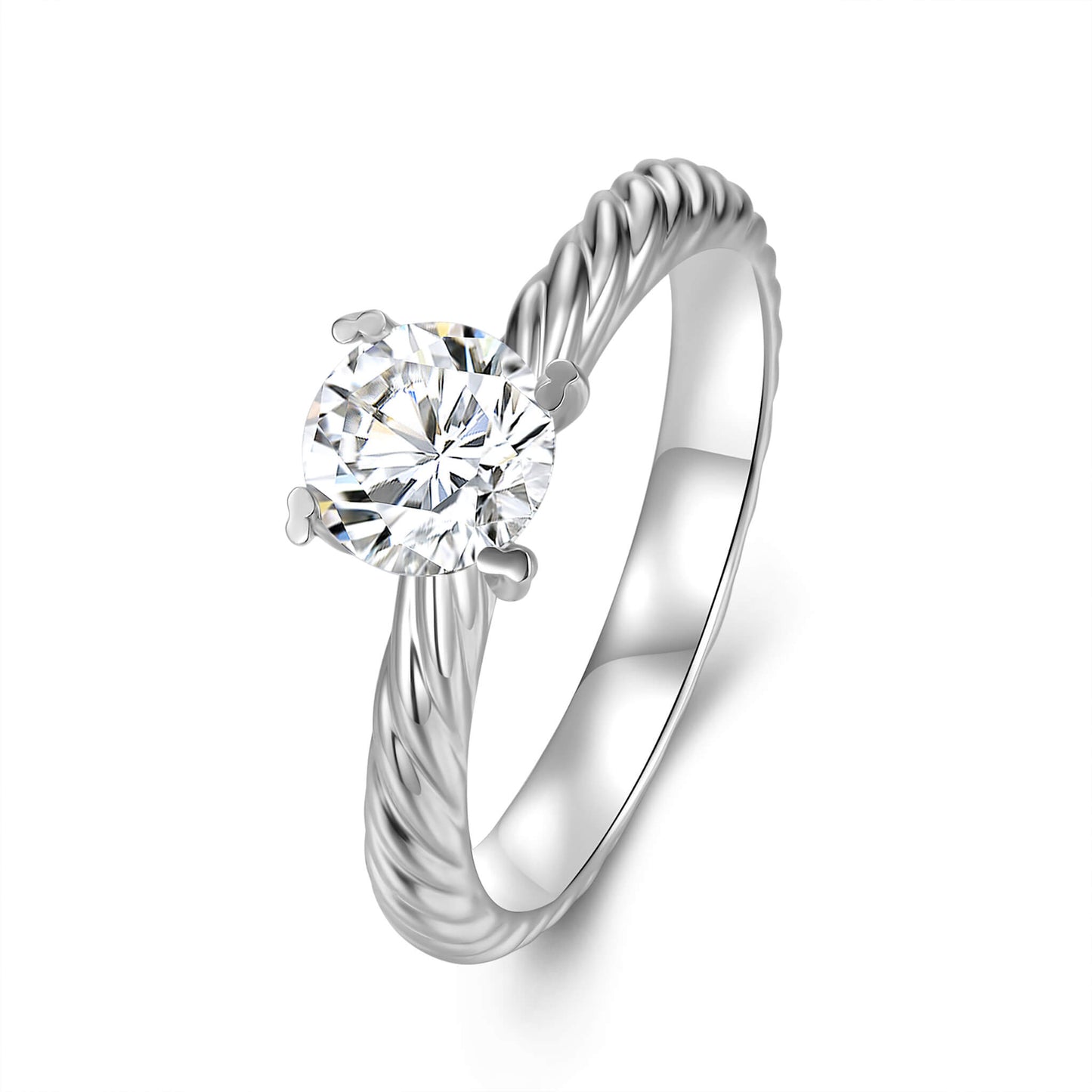 Solitaire Round Lab Diamond Ring in Platinum - Neoshine