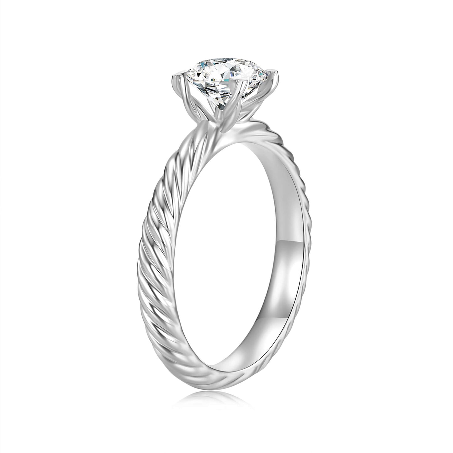 Solitaire Round Lab Diamond Ring in Platinum - Neoshine