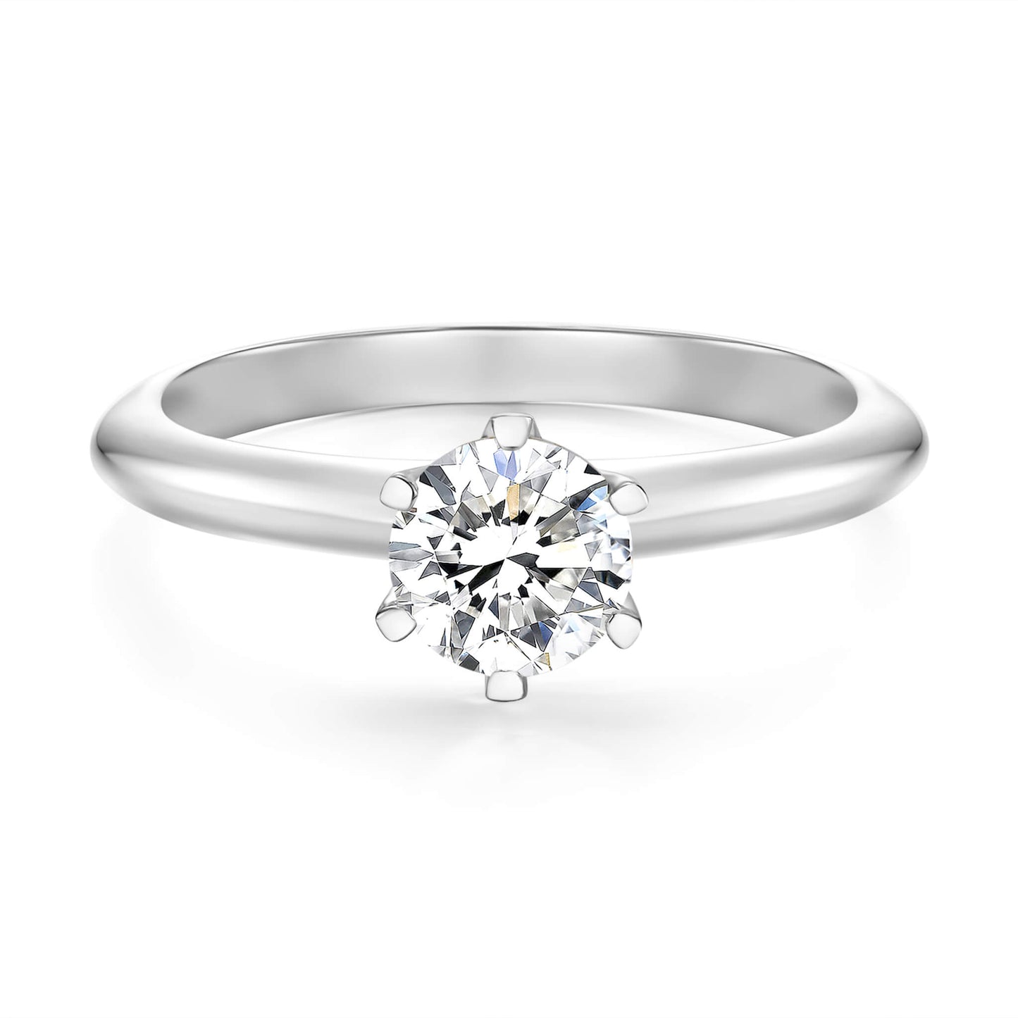 Solitaire Round Lab Diamond Ring in Platinum 4 Prong - Neoshine