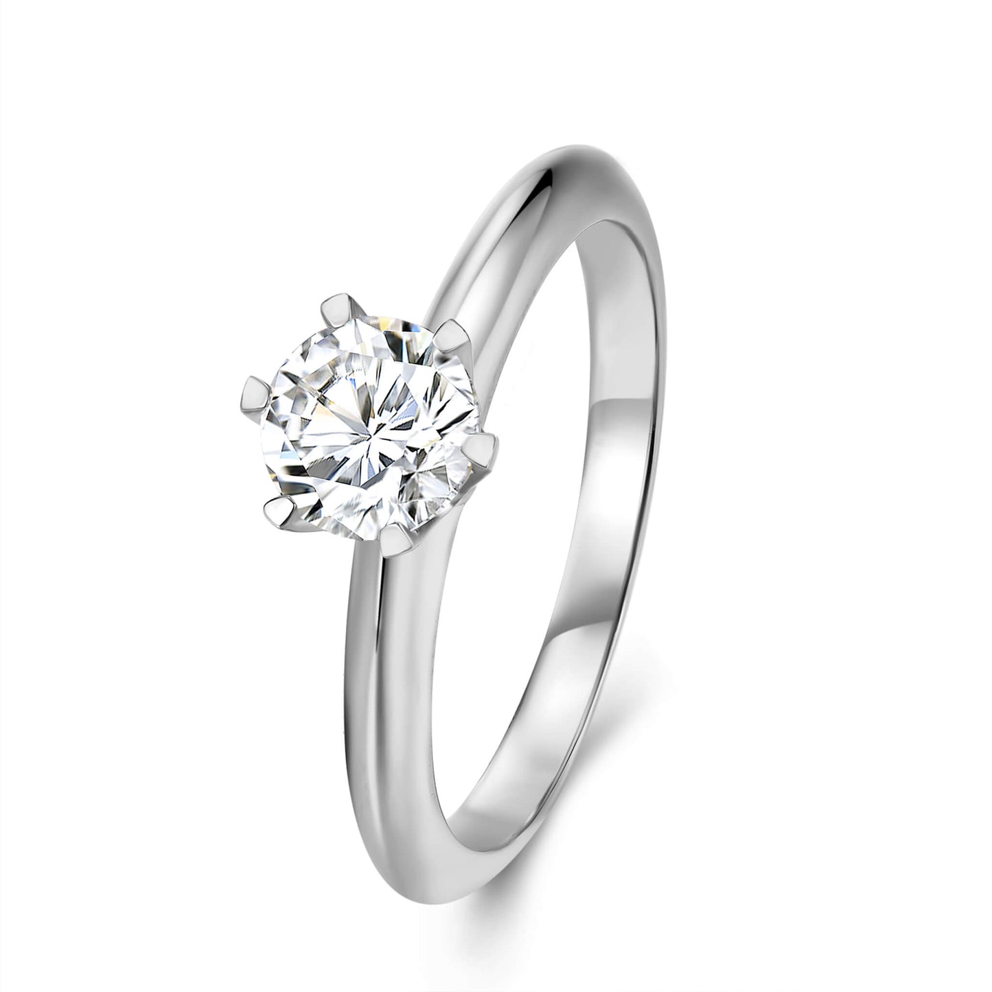 Solitaire Round Lab Diamond Ring in Platinum 4 Prong - Neoshine