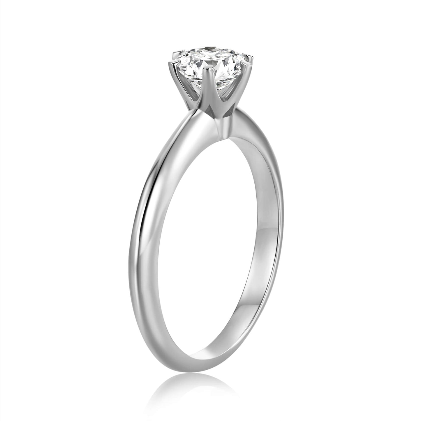 Solitaire Round Lab Diamond Ring in Platinum 4 Prong - Neoshine