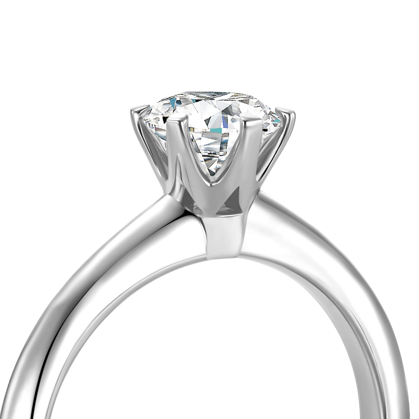 Solitaire Round Lab Diamond Ring in Platinum 4 Prong - Neoshine