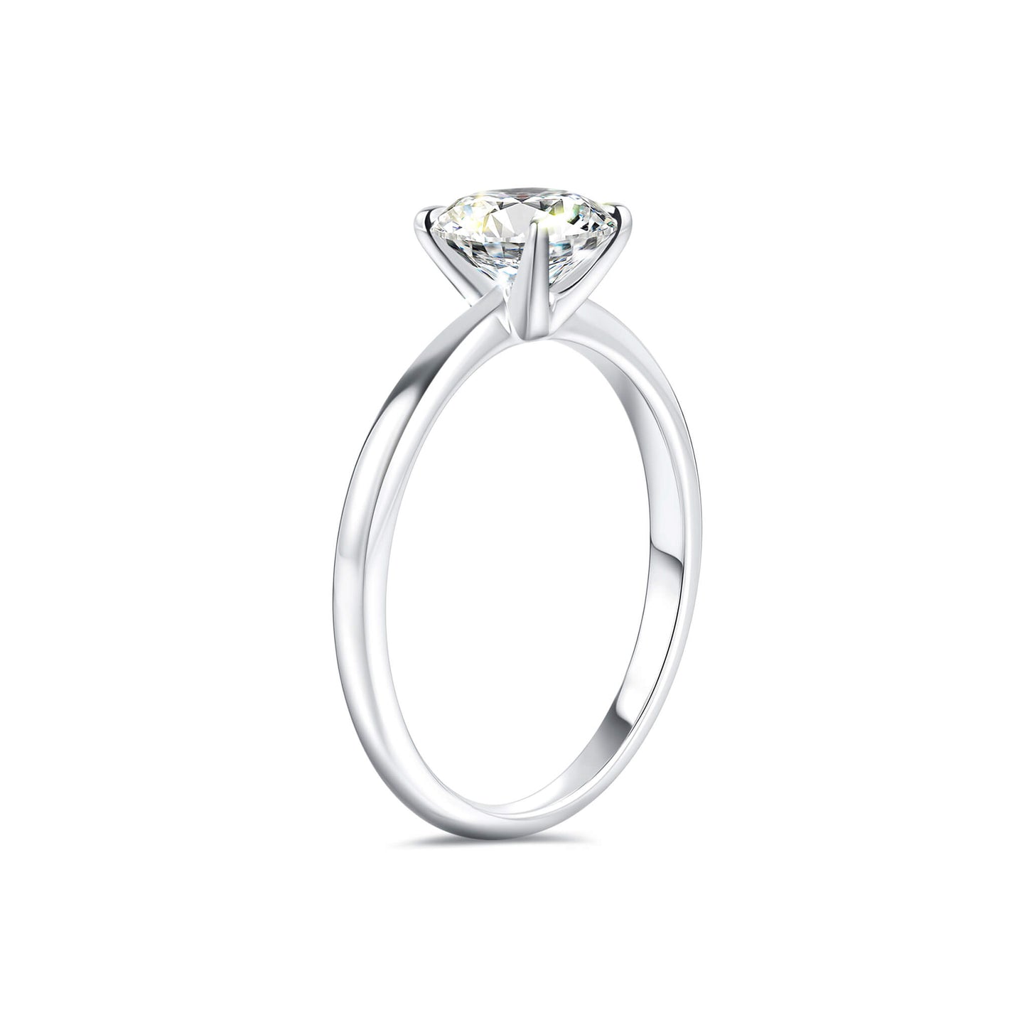 Solitaire Round Lab Diamond Ring in Platinum 4 Prong - Neoshine
