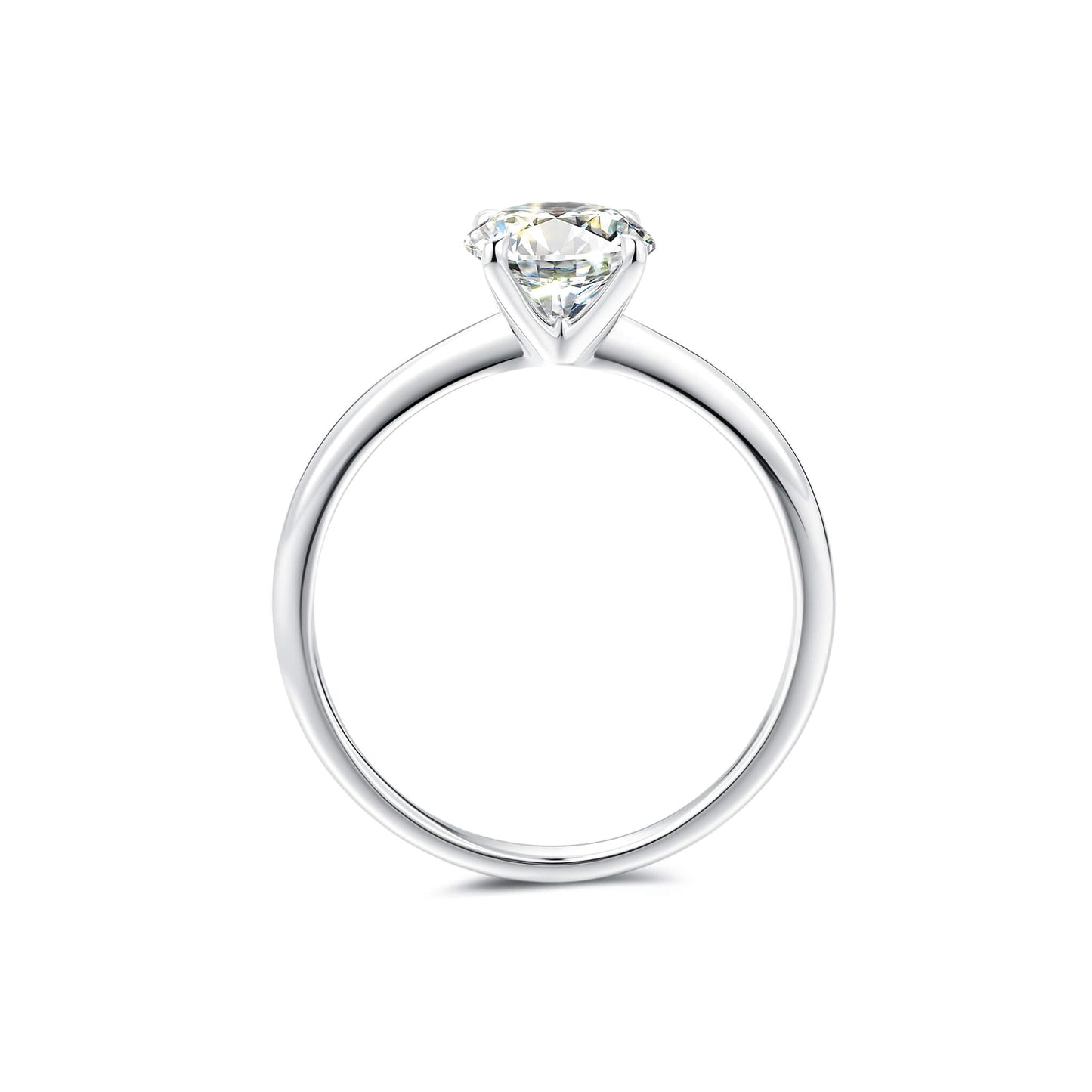 Solitaire Round Lab Diamond Ring in Platinum 4 Prong - Neoshine