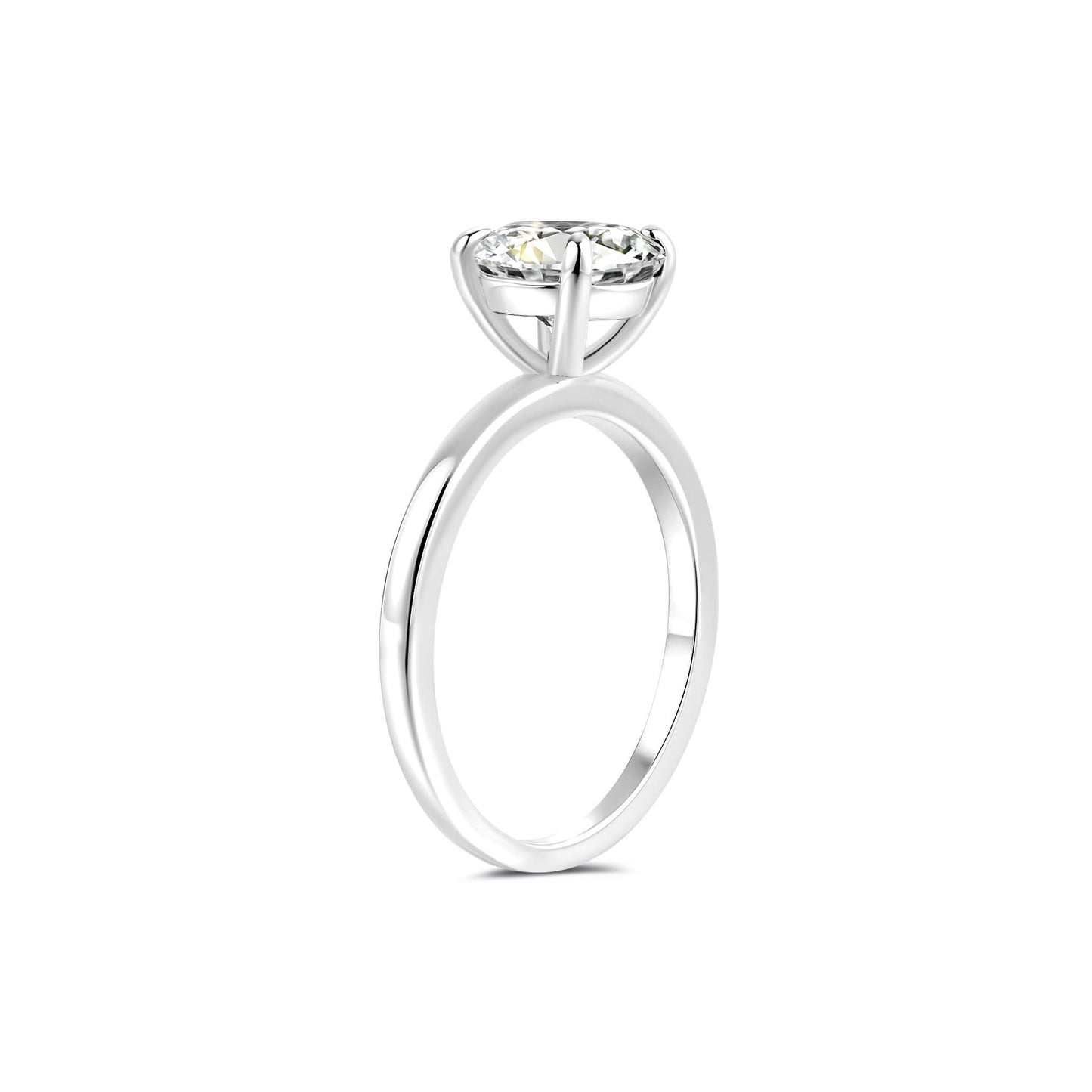 Solitaire Round Lab Diamond Ring in Platinum 4 Prong - Neoshine