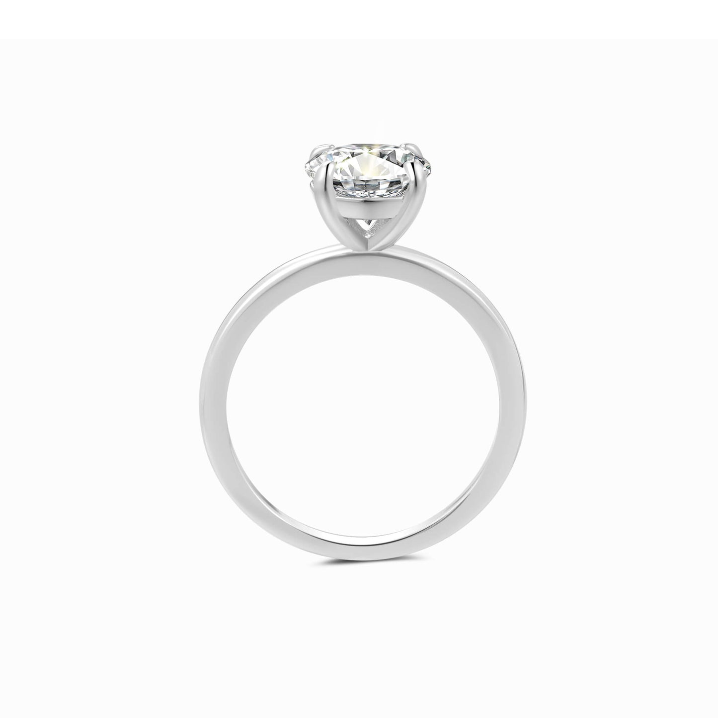 Solitaire Round Lab Diamond Ring in Platinum 4 Prong - Neoshine