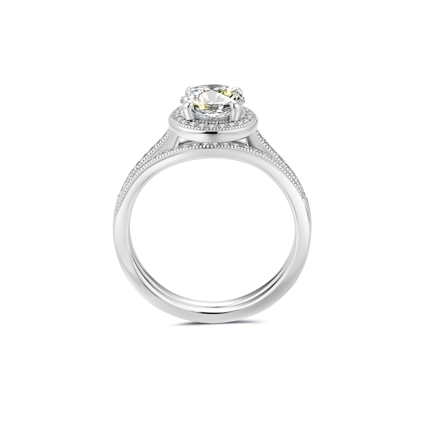 Bridal Sets Round Lab Diamond Ring in Platinum - Neoshine