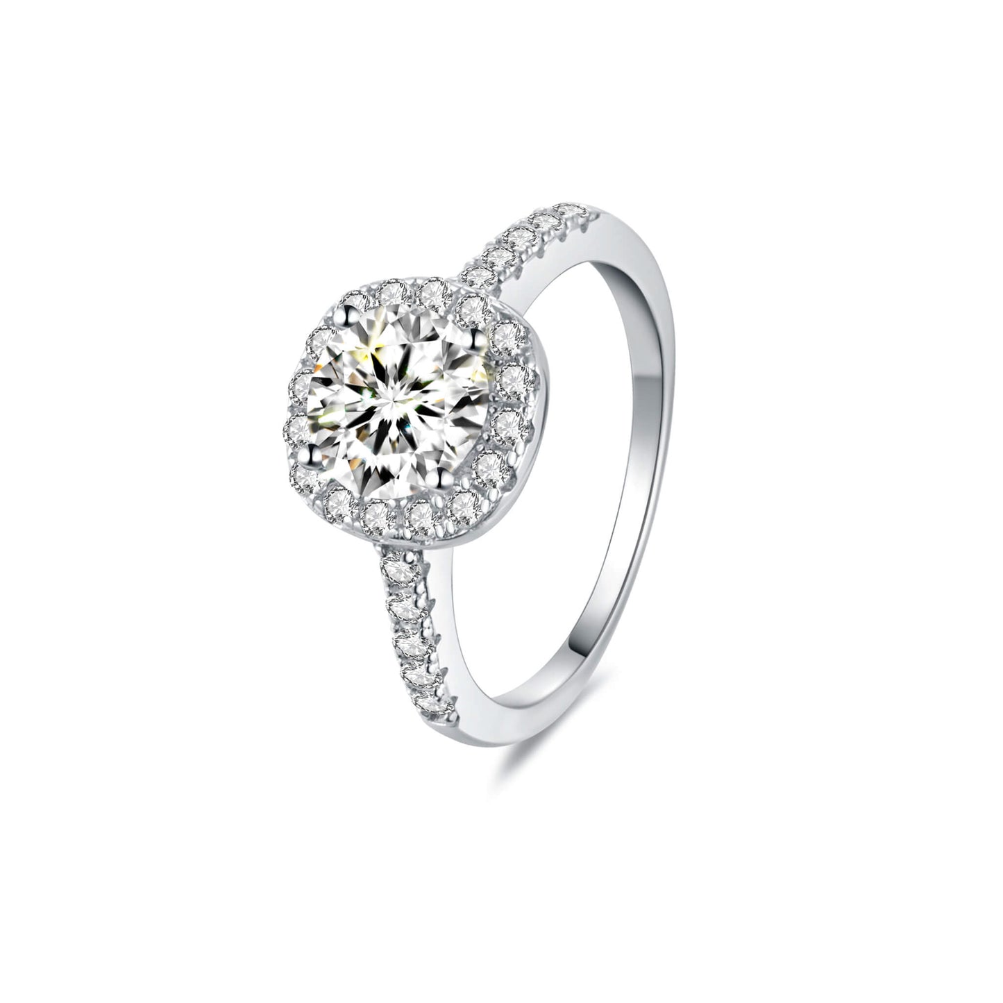 Halo Round Lab Diamond Ring in Platinum - Neoshine