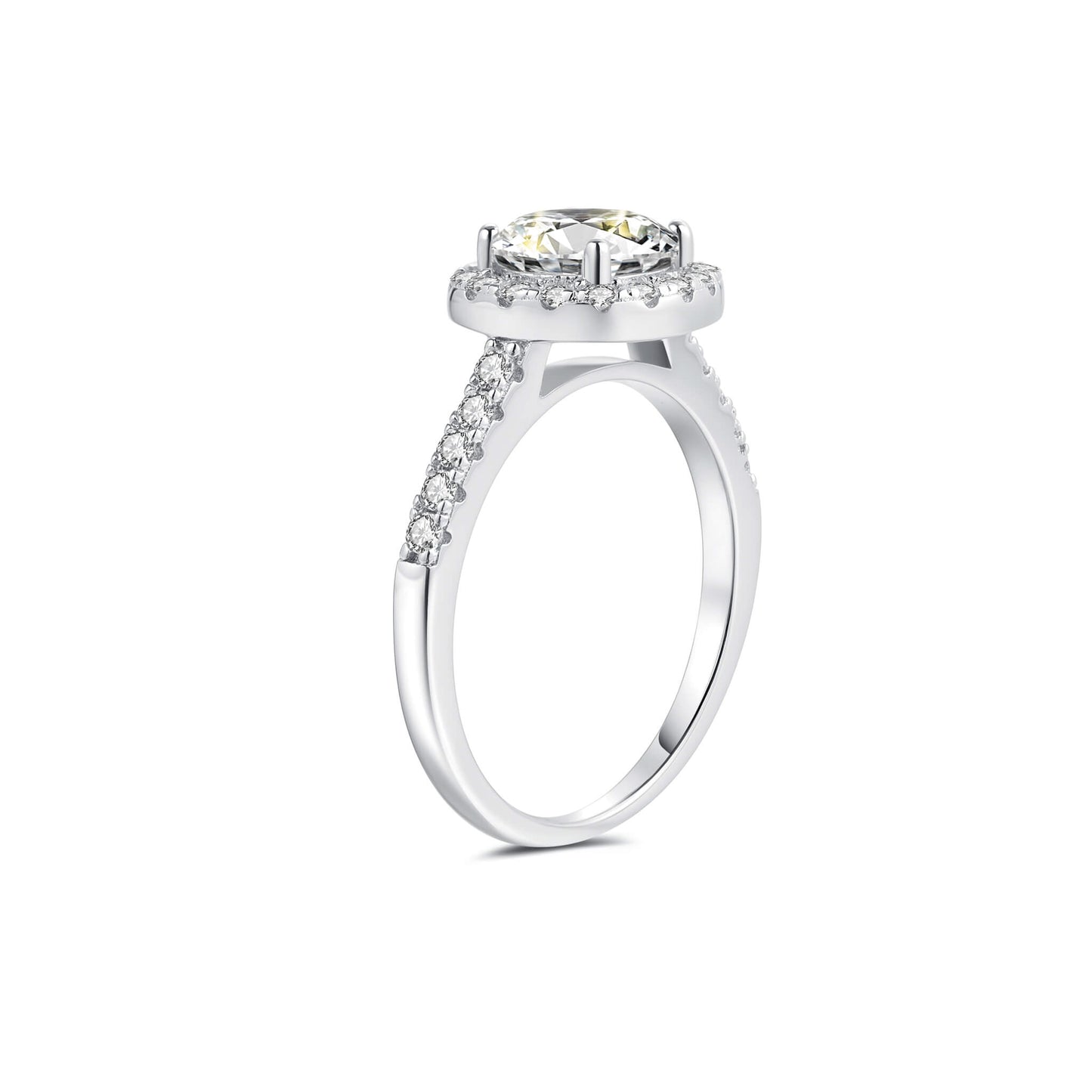Halo Round Lab Diamond Ring in Platinum - Neoshine