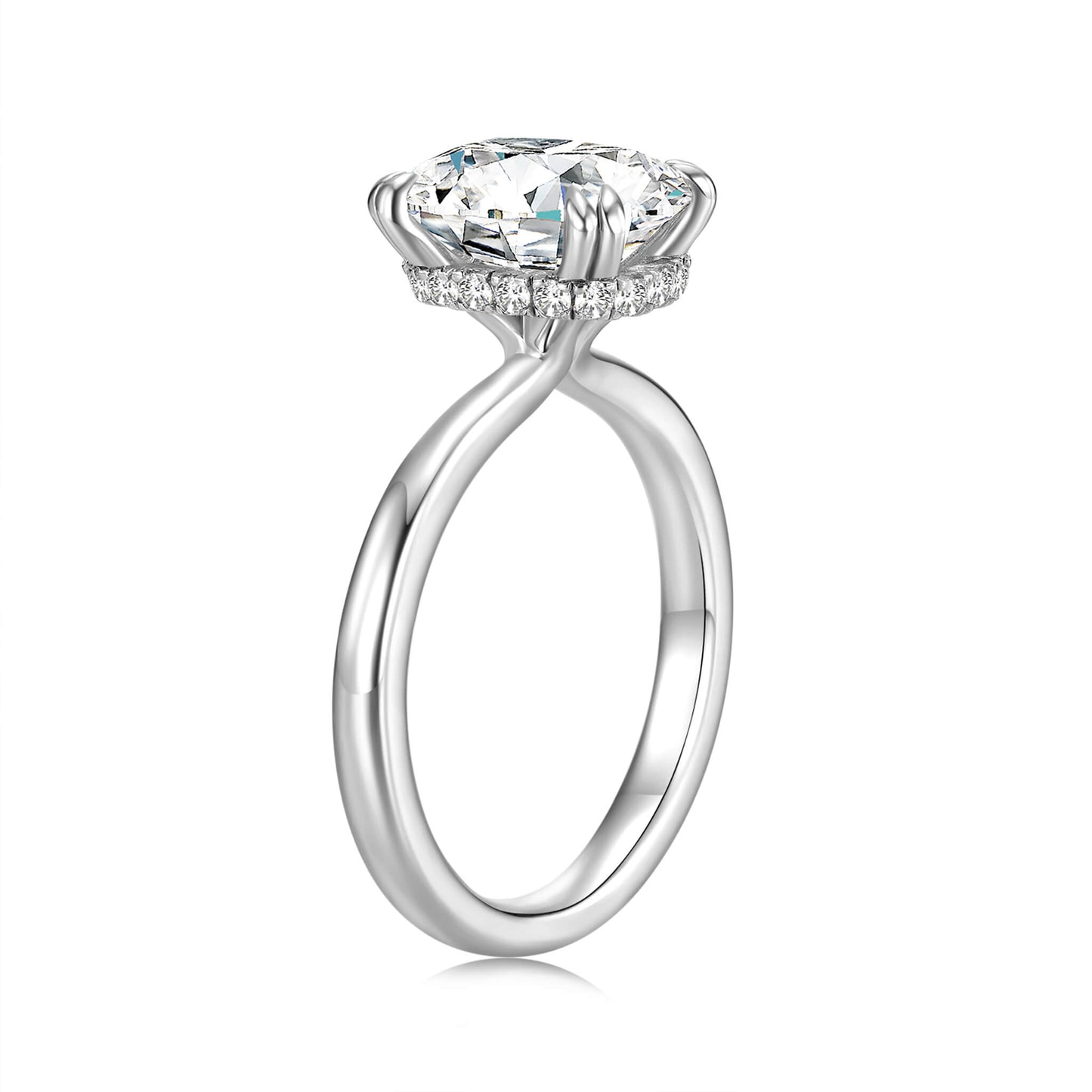 Hidden Halo Radiant Lab Diamond Ring in Platinum - Neoshine