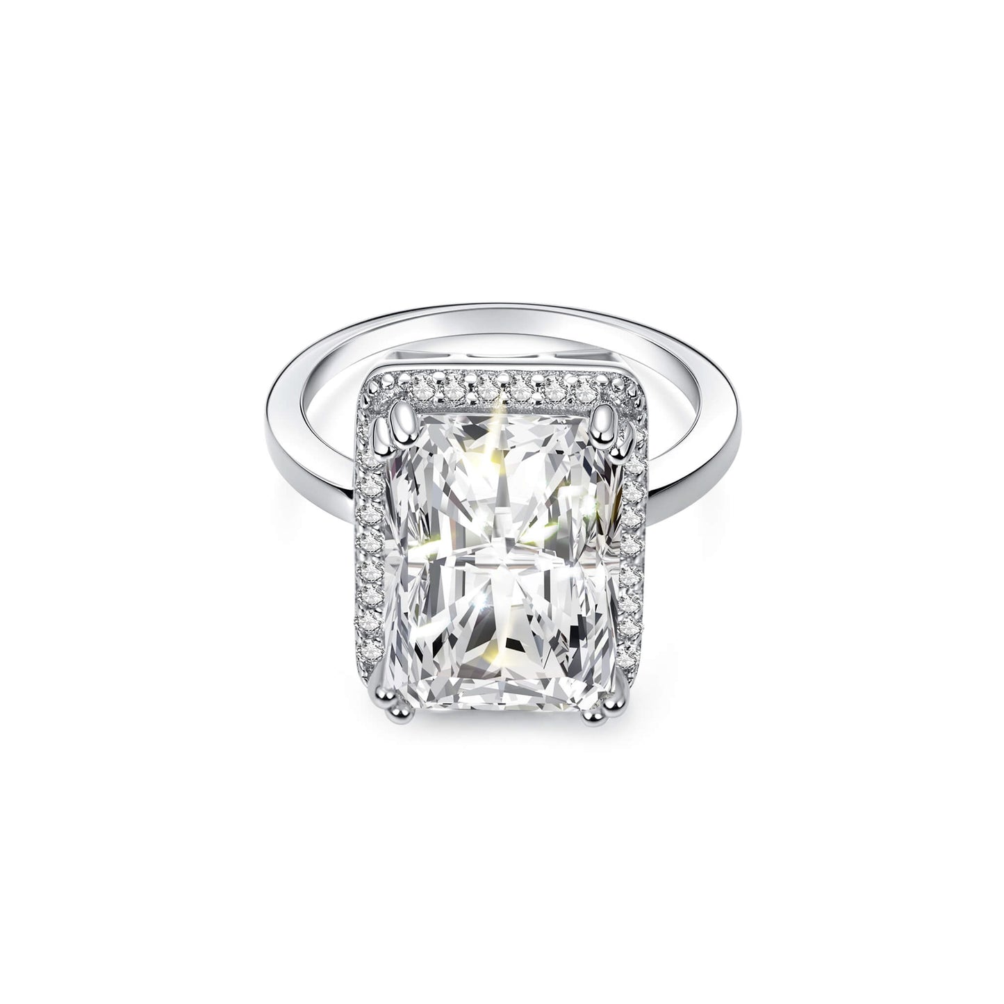 Halo Radiant Lab Diamond Ring in Platinum - Neoshine
