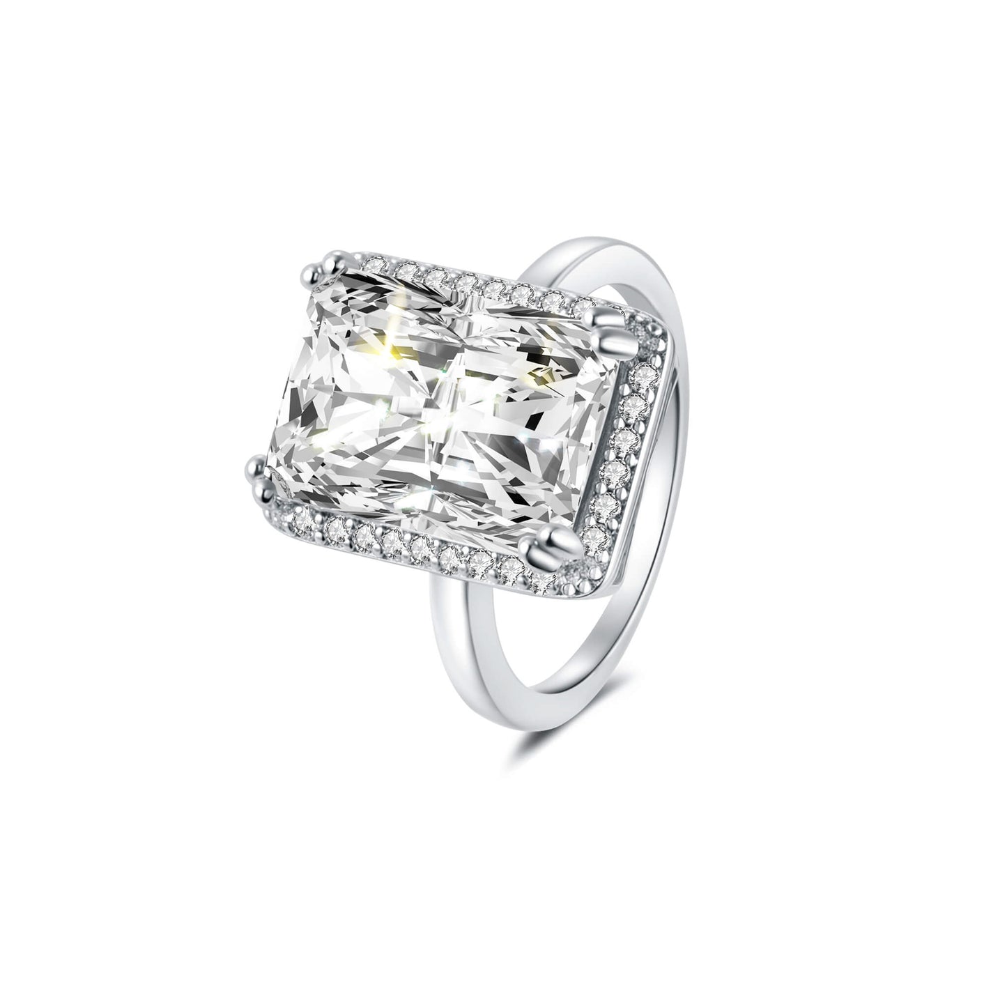 Halo Radiant Lab Diamond Ring in Platinum - Neoshine