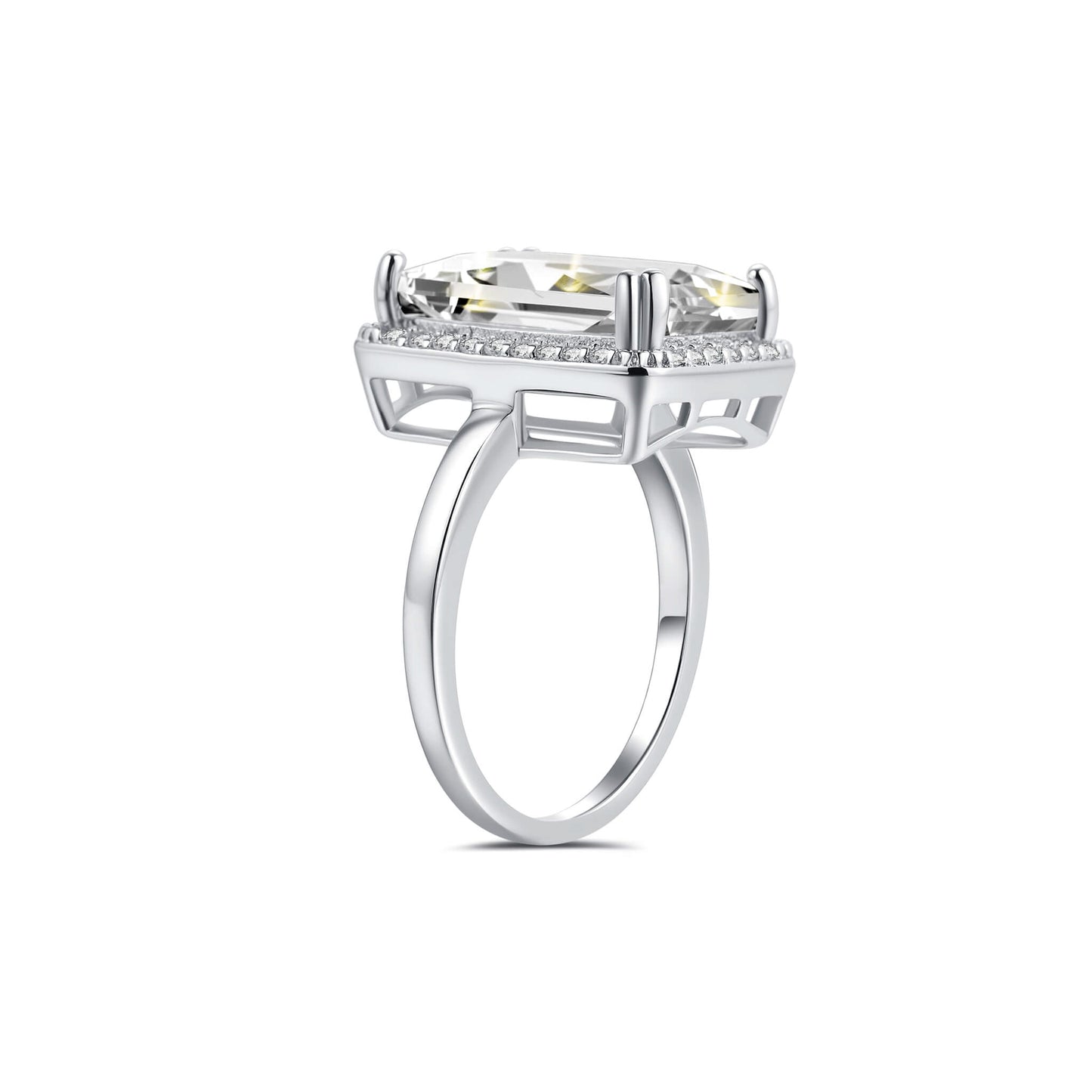 Halo Radiant Lab Diamond Ring in Platinum - Neoshine