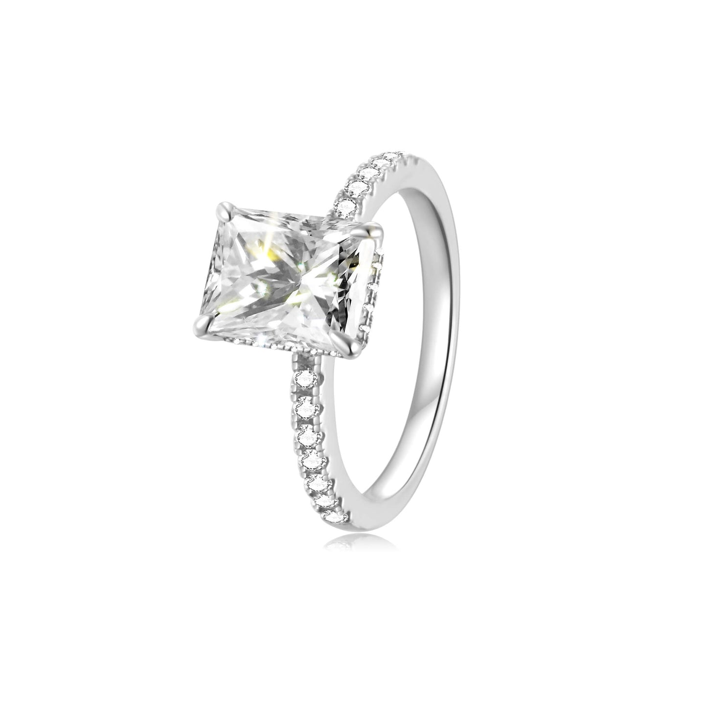 Hidden Halo Radiant Lab Diamond Ring in Platinum - Neoshine