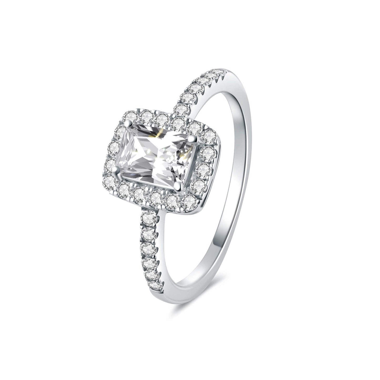 Hidden Halo Radiant Lab Diamond Ring in Platinum - Neoshine