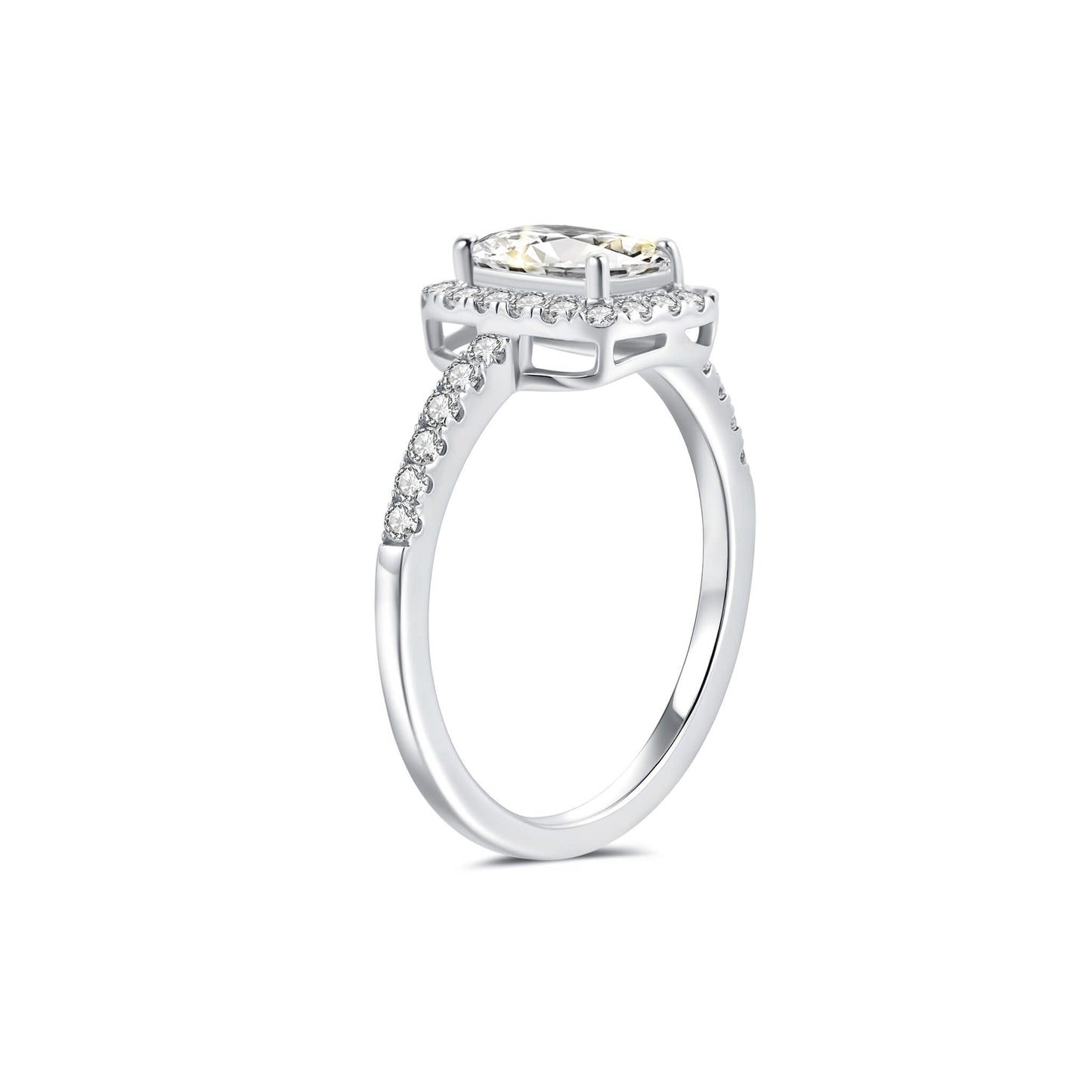 Hidden Halo Radiant Lab Diamond Ring in Platinum - Neoshine