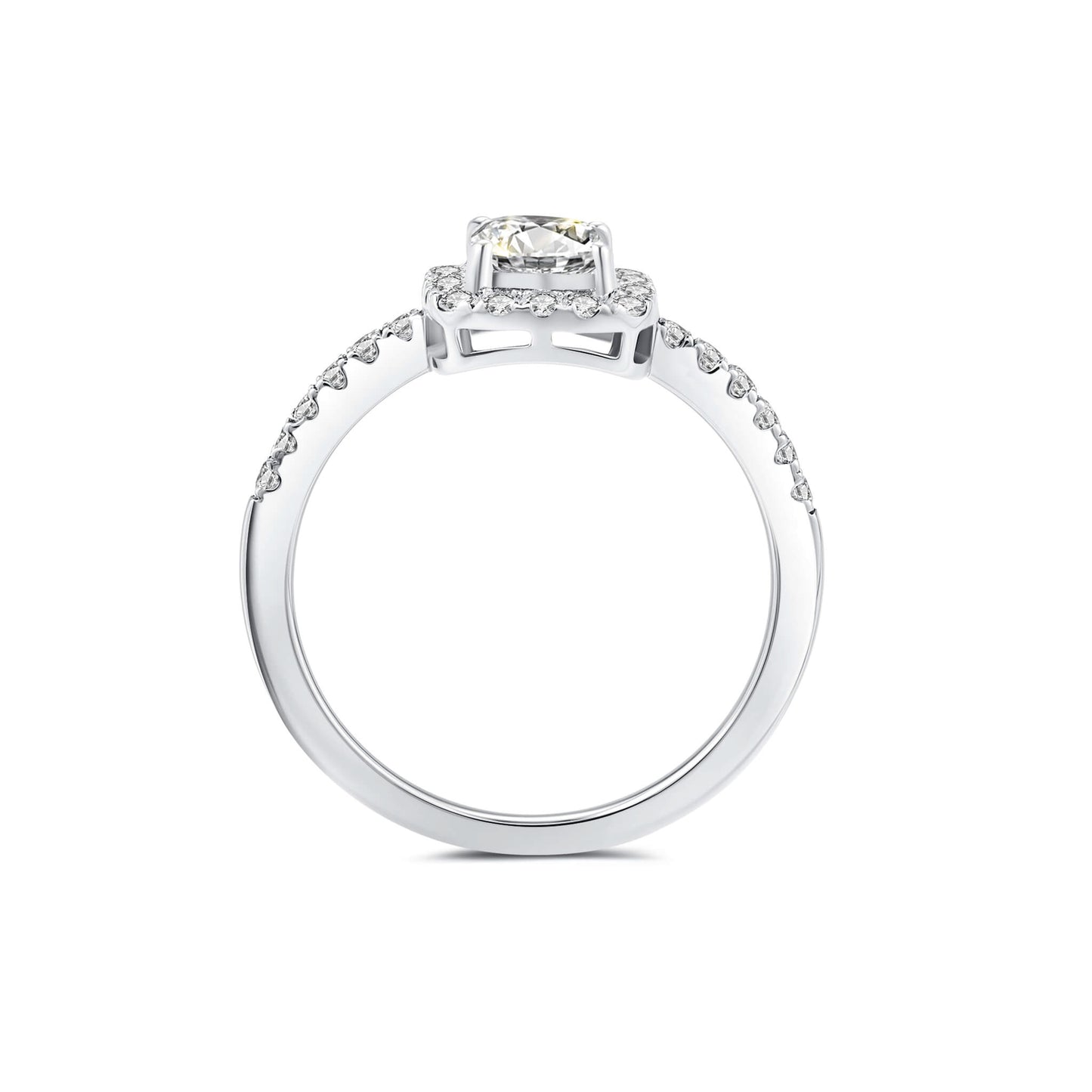 Hidden Halo Radiant Lab Diamond Ring in Platinum - Neoshine