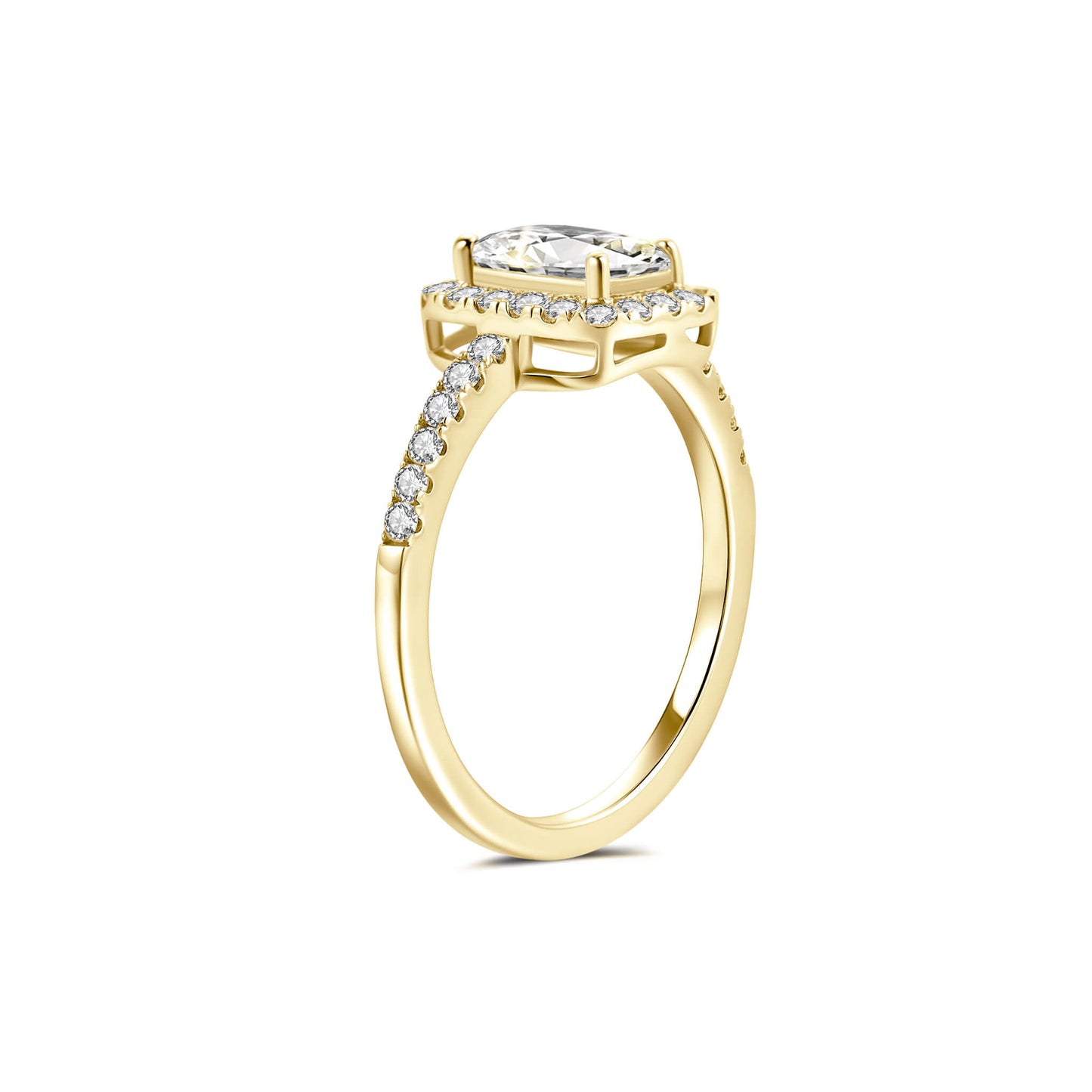 Hidden Halo Radiant Lab Diamond Ring in 18K Yellow Gold - Neoshine