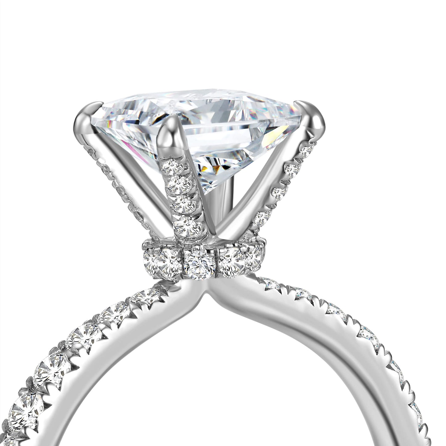 Solitaire Princess Lab Diamond Ring in Platinum - Neoshine