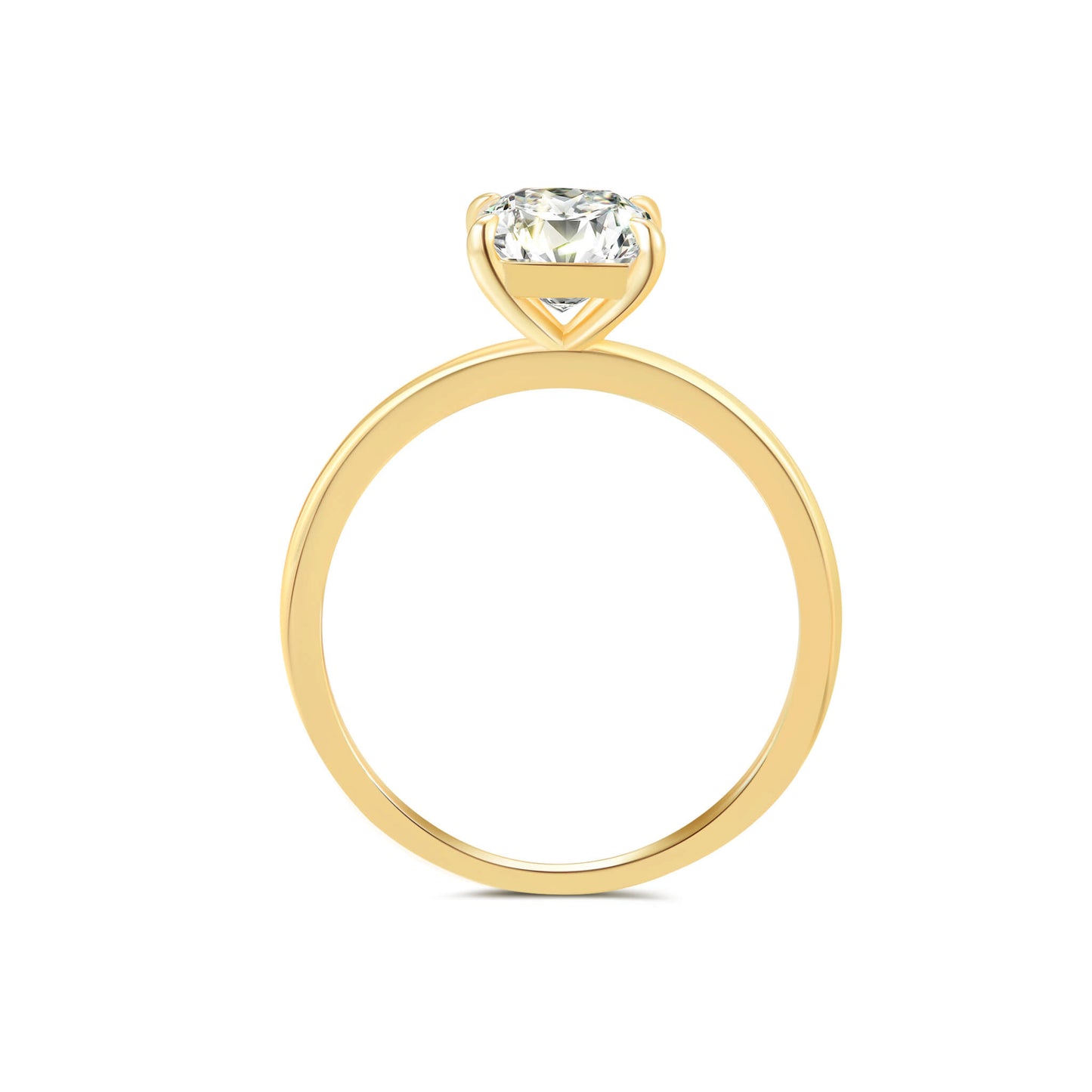 Solitaire Princess Lab Diamond Ring in 18K Yellow Gold - Neoshine