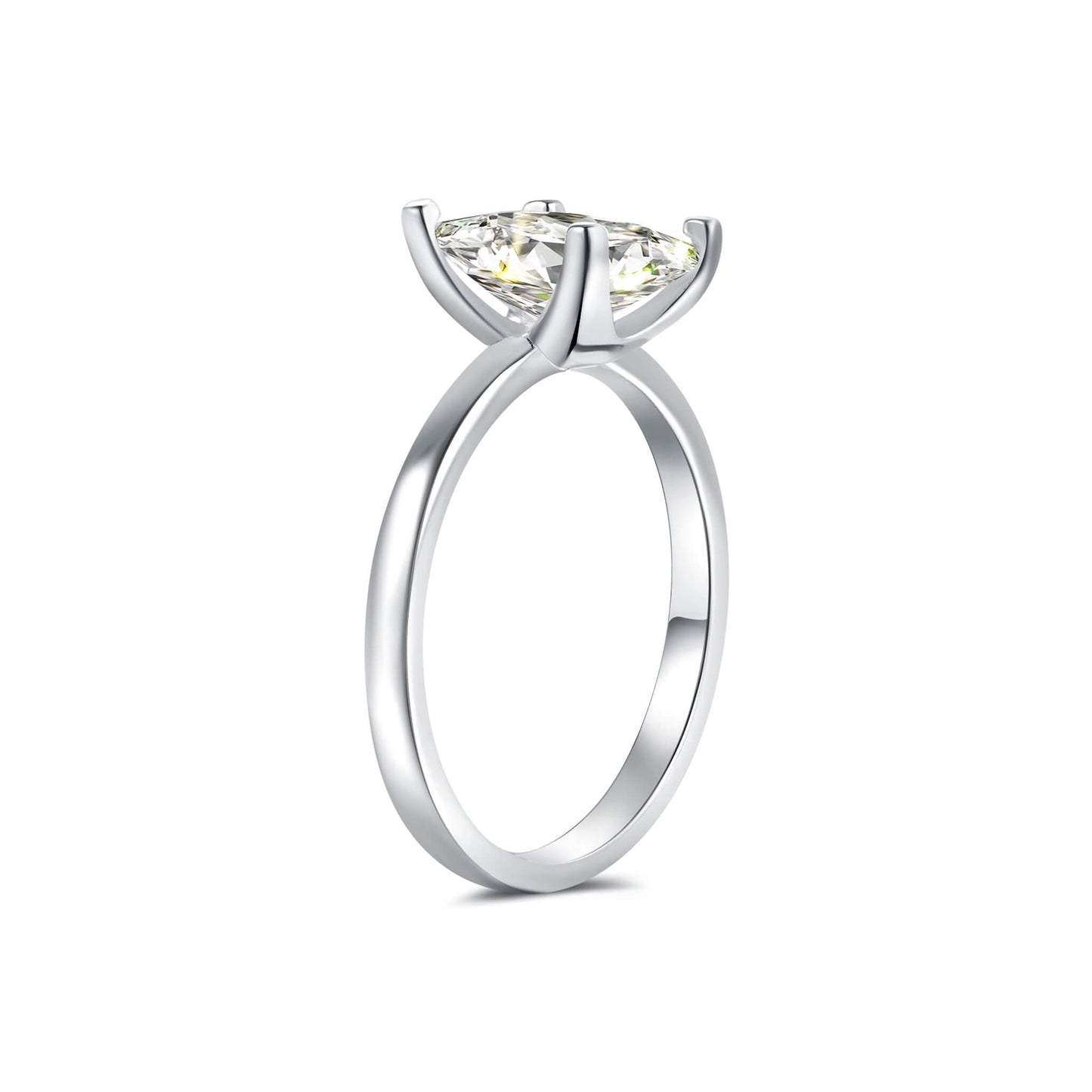 Solitaire Princess Lab Diamond Ring in Platinum - Neoshine
