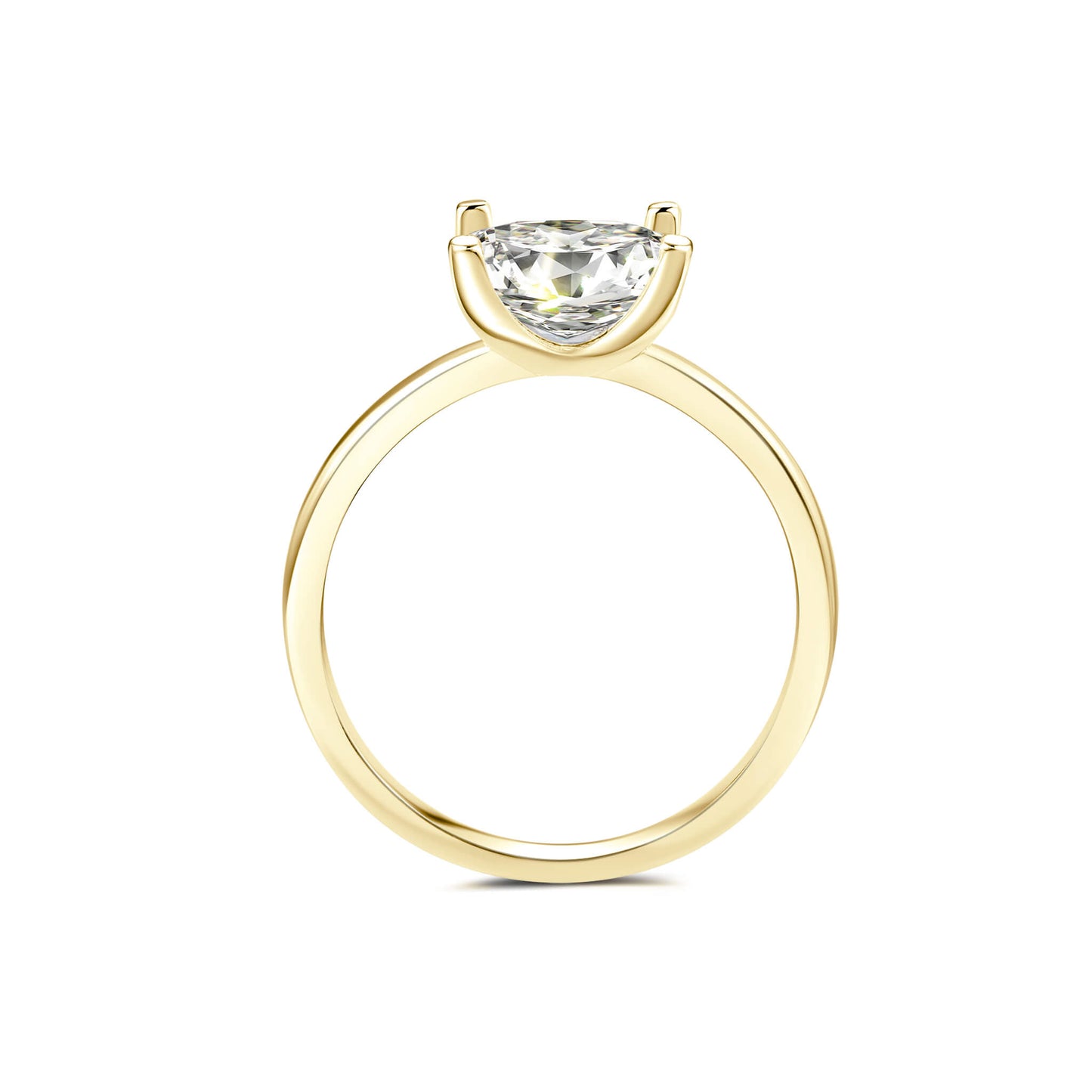 Solitaire Princess Lab Diamond Ring in 18K Yellow Gold - Neoshine