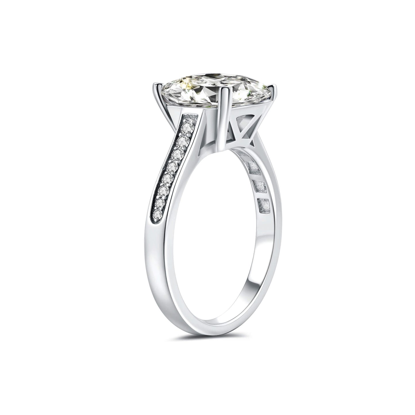 Solitaire Princess Lab Diamond Ring in Platinum - Neoshine