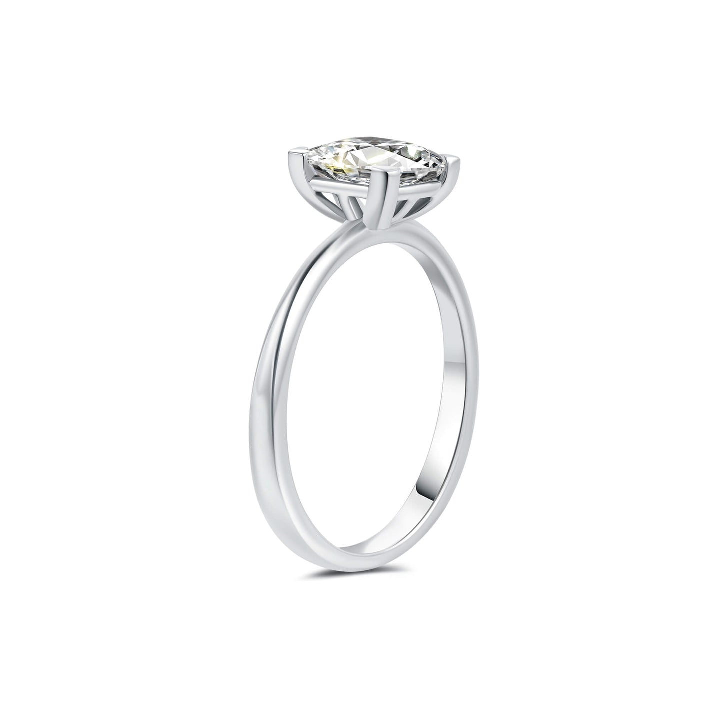 Solitaire Princess Lab Diamond Ring Platinum - Neoshine
