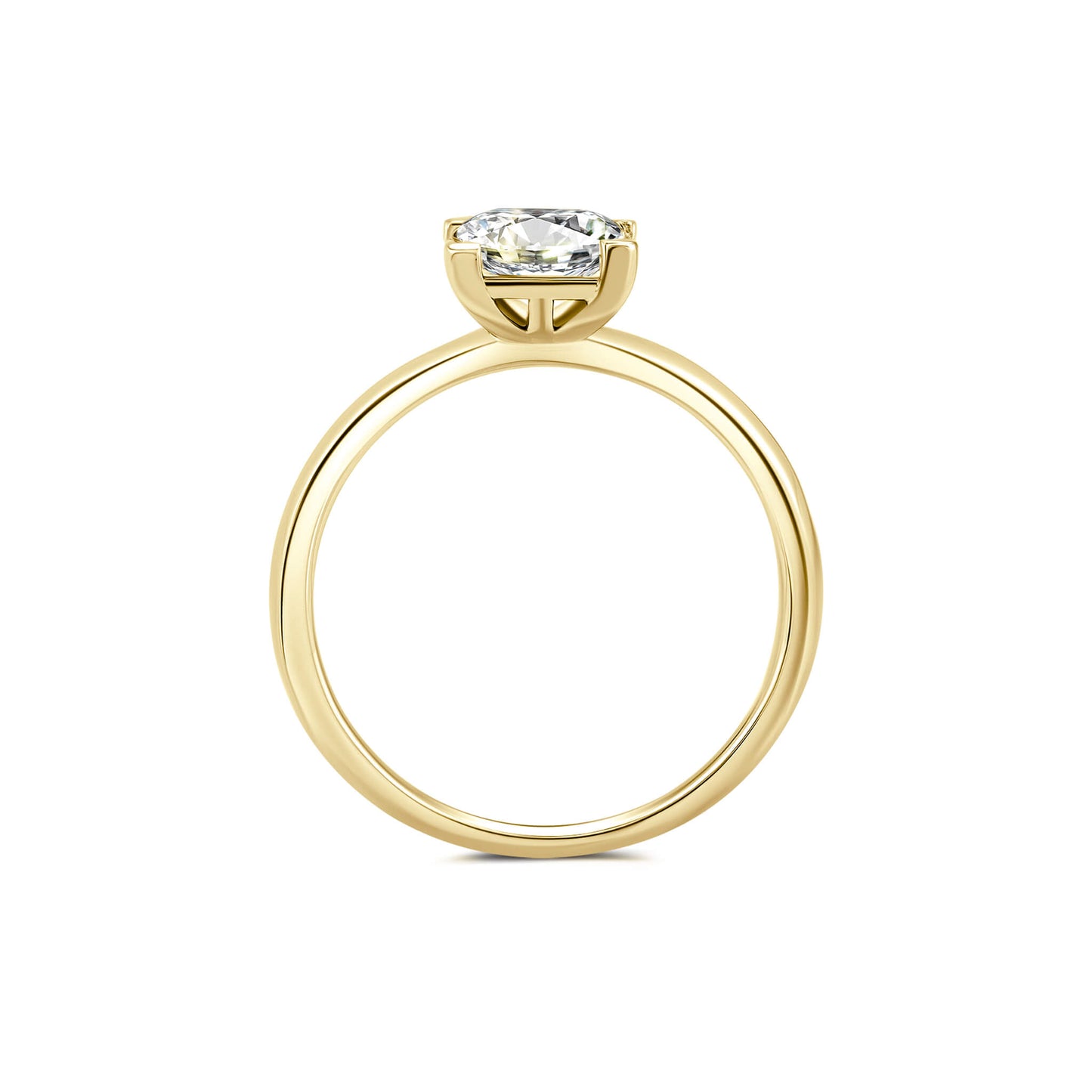 Solitaire Princess Lab Diamond Ring 18K Yellow Gold - Neoshine