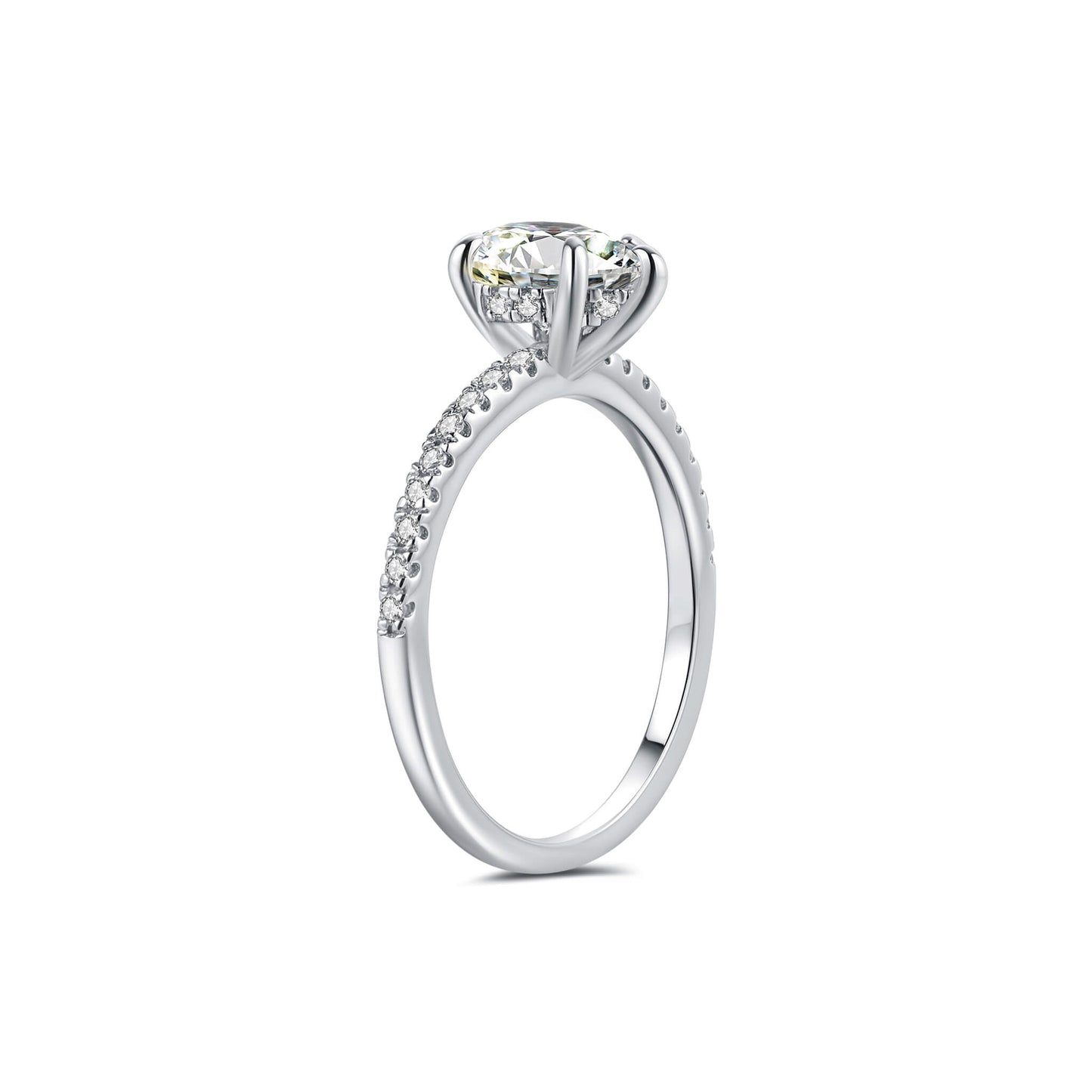 Hidden Halo Pear Lab Diamond Ring with Pave Platinum - Neoshine