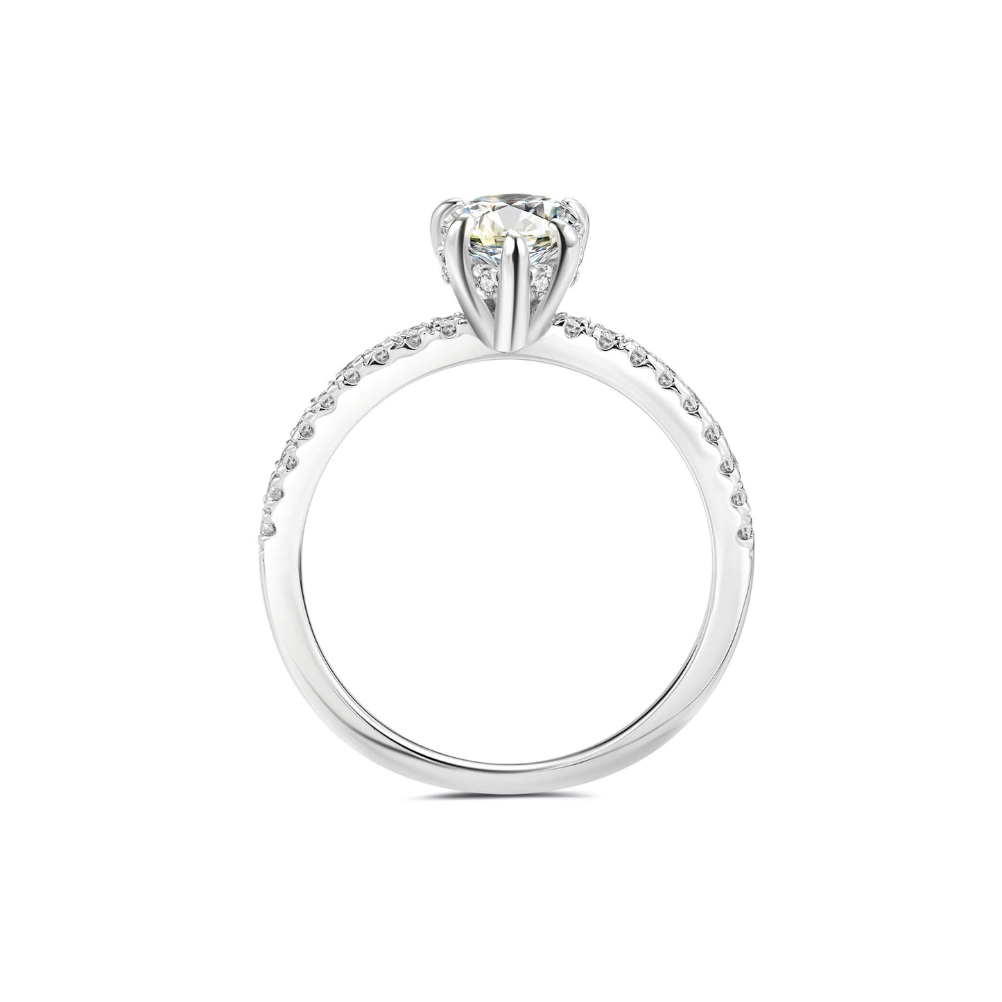 Hidden Halo Pear Lab Diamond Ring with Pave Platinum - Neoshine