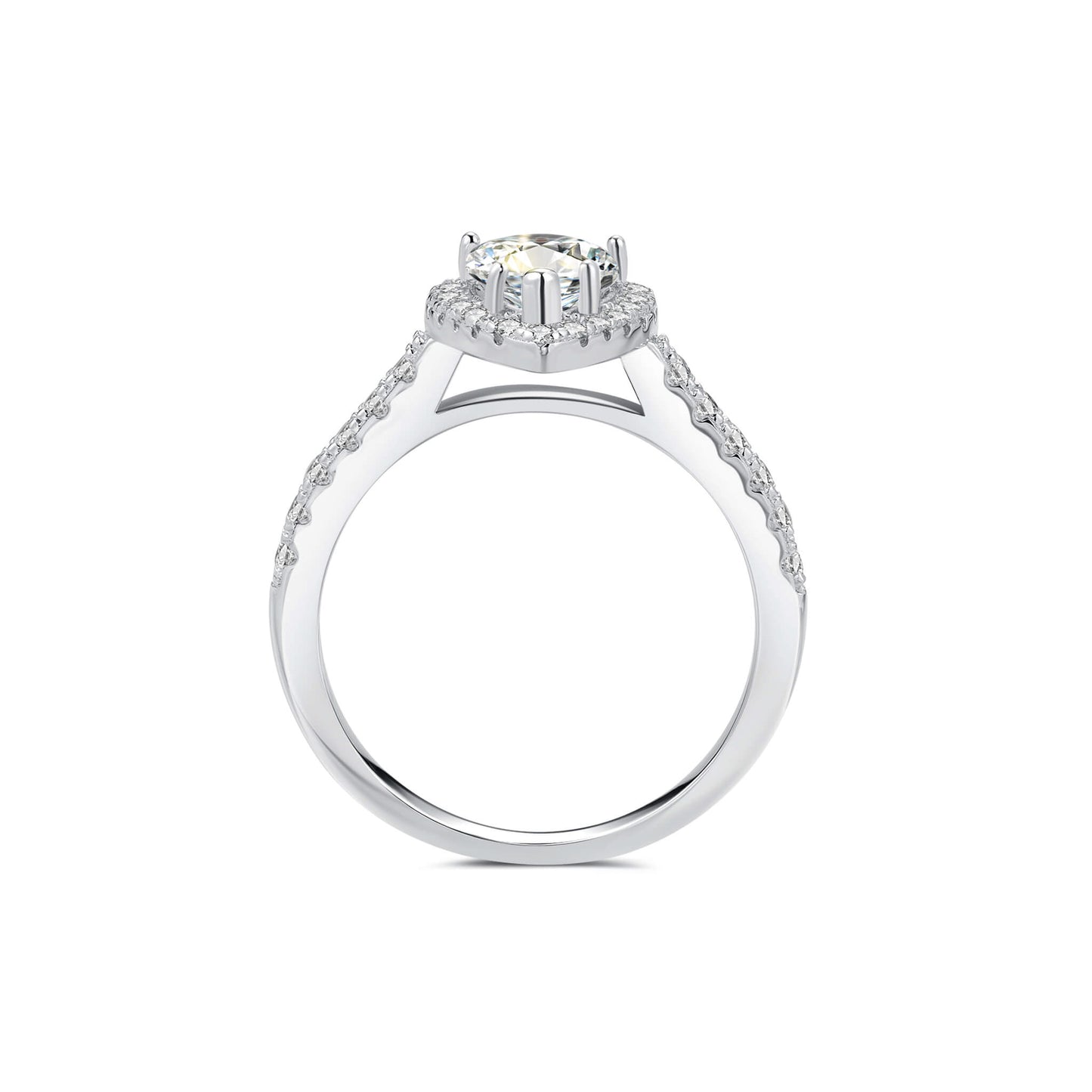 Halo Pear Lab Diamond Ring with Pave Platinum - Neoshine