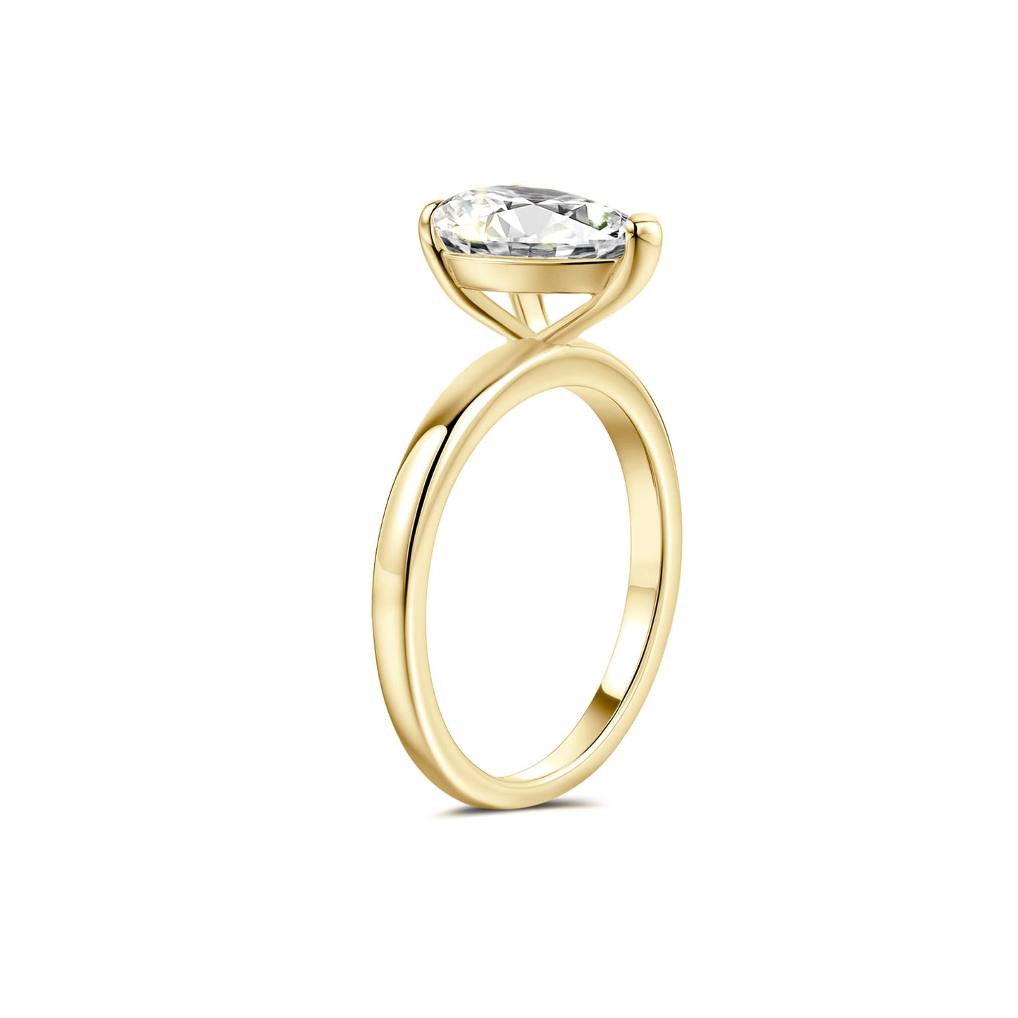 Solitaire Pear Lab Diamond Ring 18K Yellow Gold - Neoshine