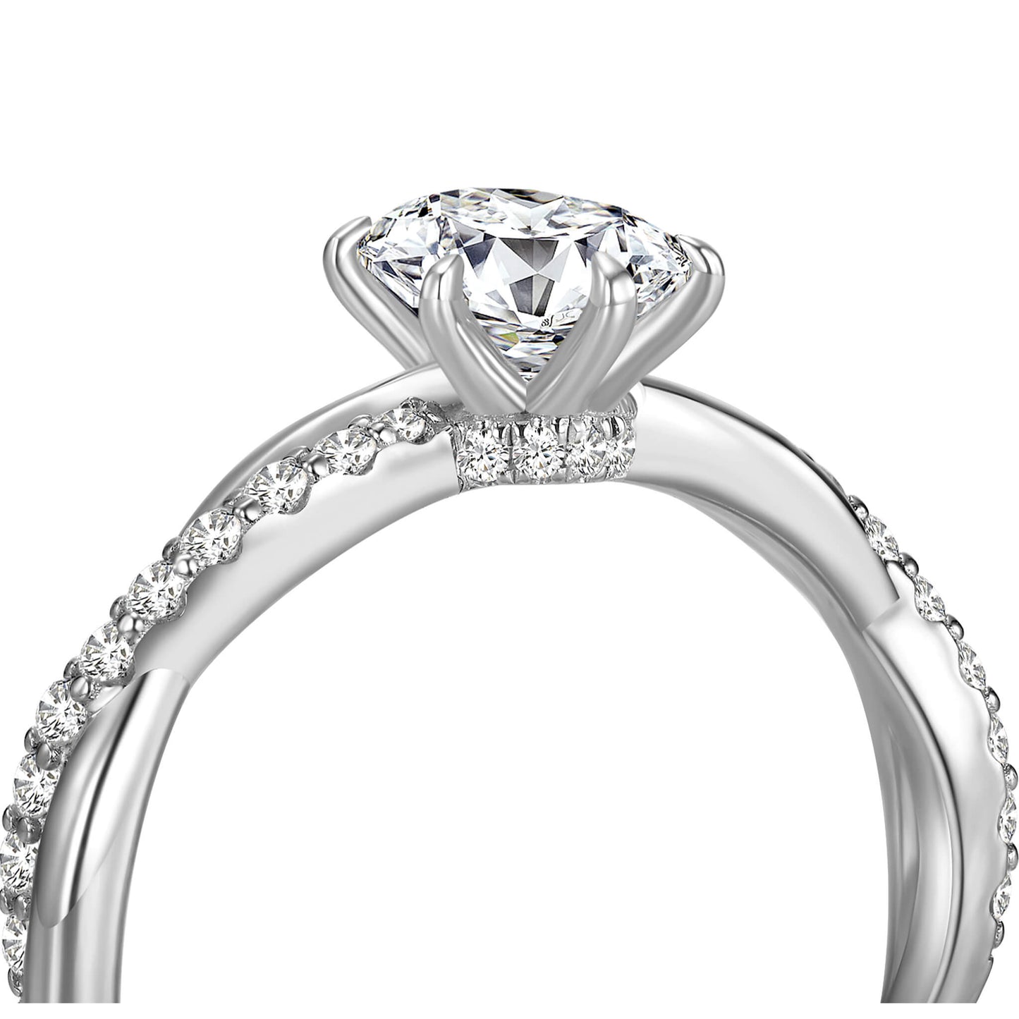 Hidden Halo Oval Lab Diamond Ring with Pave Platinum - Neoshine