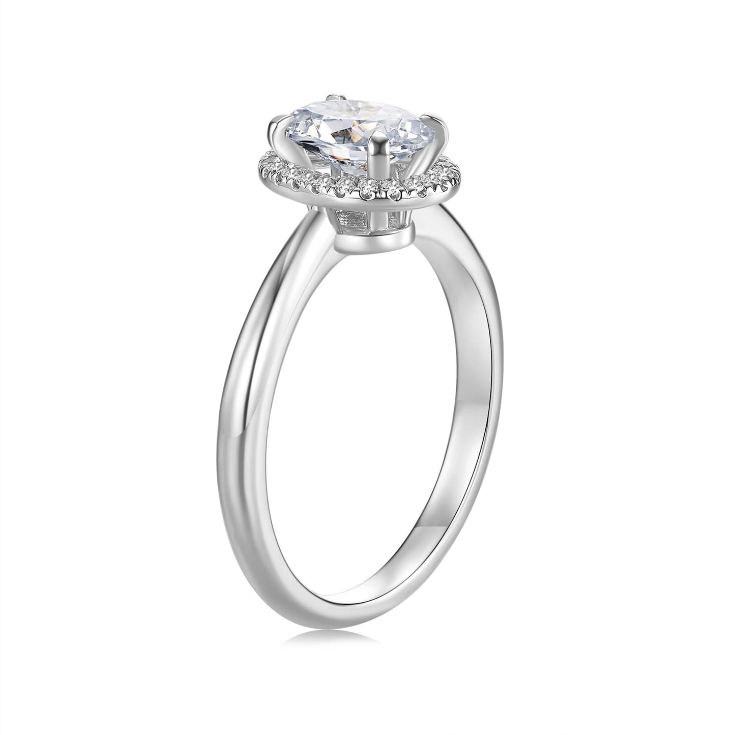 Halo Oval Lab Diamond Ring Platinum - Neoshine