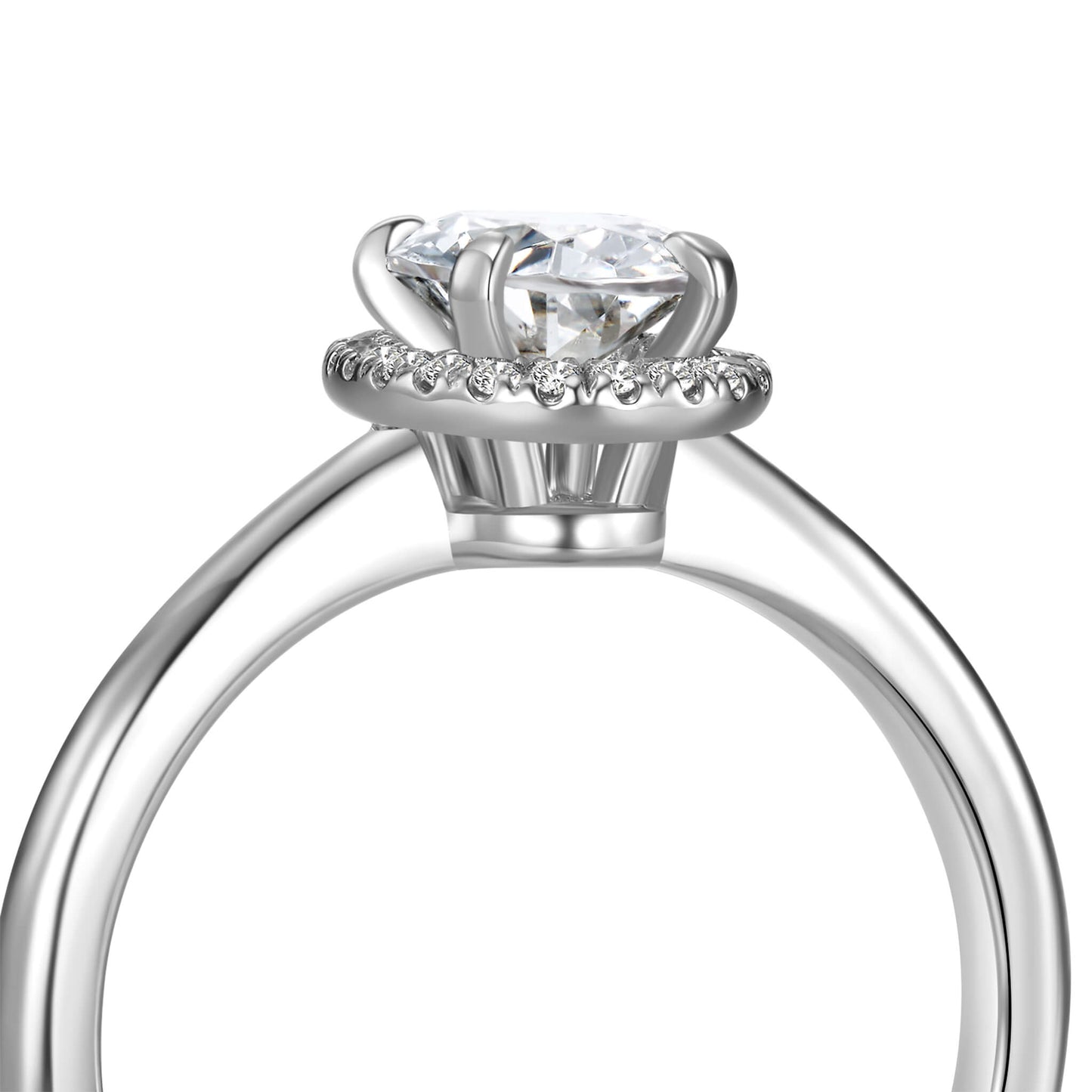 Halo Oval Lab Diamond Ring Platinum - Neoshine