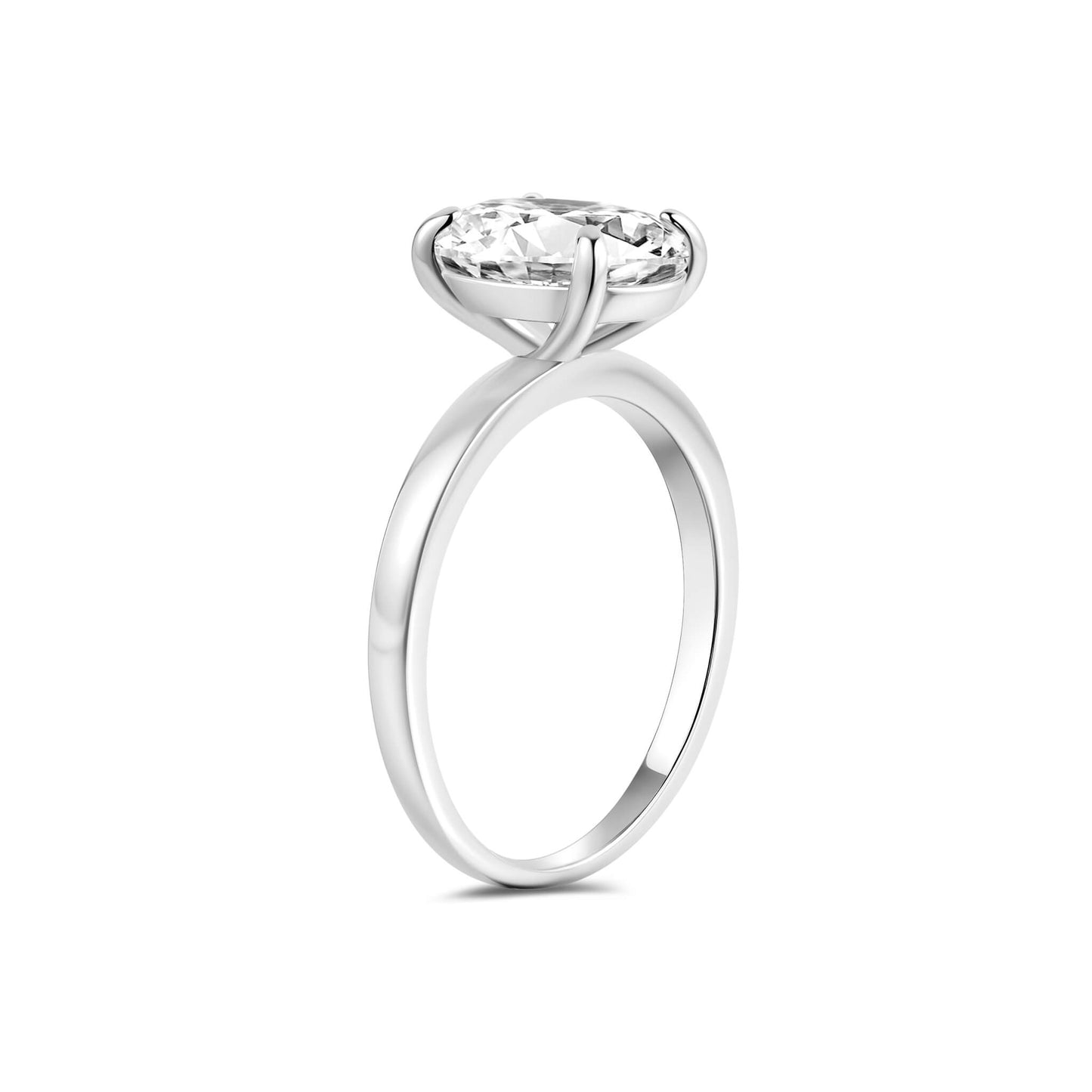 Solitaire Oval Lab Diamond Ring in Platinum - Neoshine