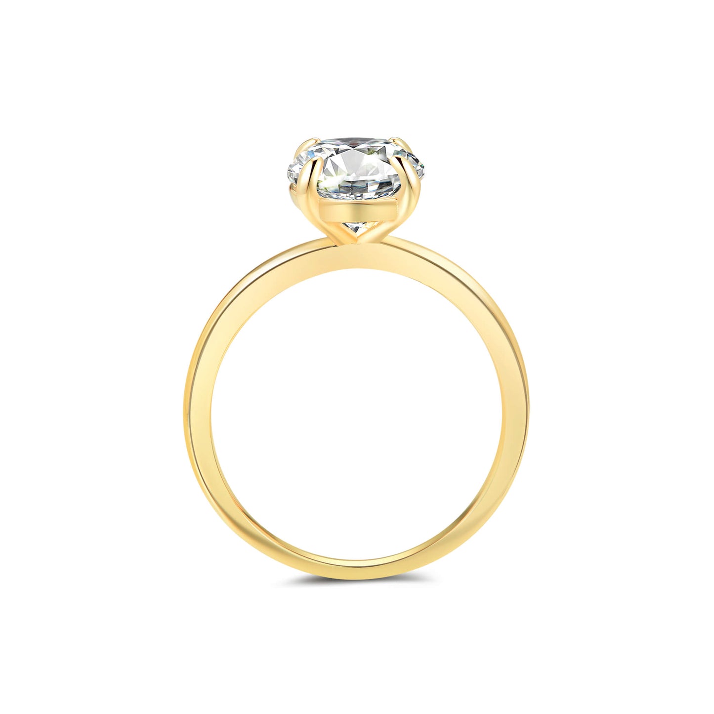 Solitaire Oval Lab Diamond Ring in 18K Yellow Gold - Neoshine