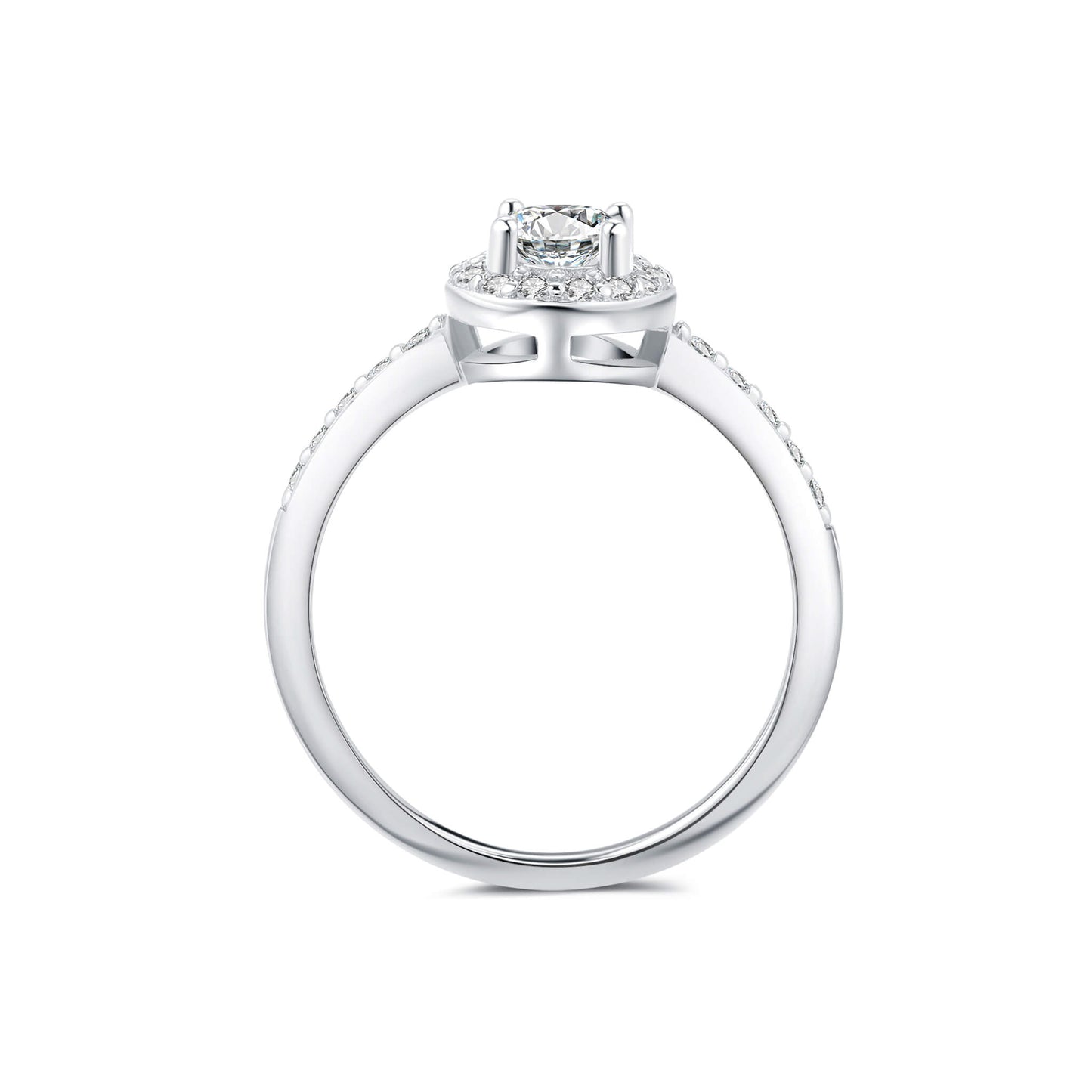 Halo Pave Oval Lab Diamond Ring in Platinum - Neoshine