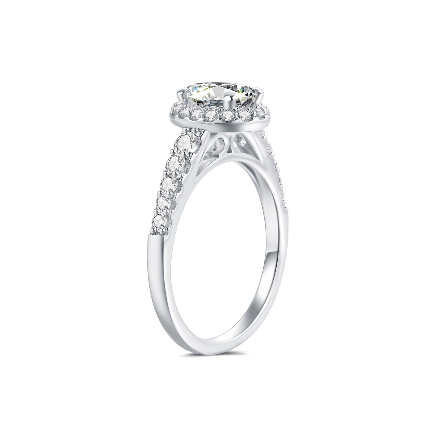Halo Pave Oval Lab Diamond Ring in Platinum - Neoshine