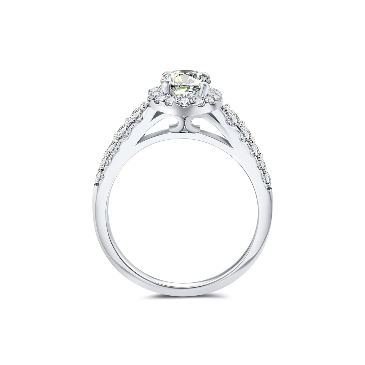 Halo Pave Oval Lab Diamond Ring in Platinum - Neoshine
