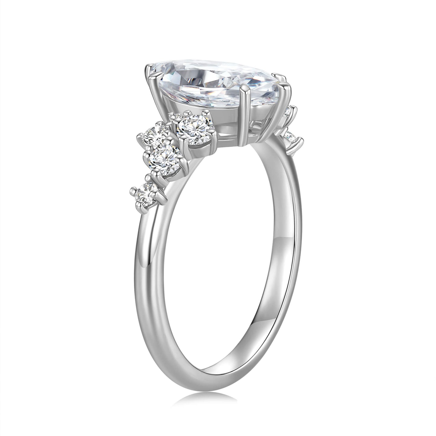 Vintage Marquise Lab Diamond Ring in 18K White Gold - Neoshine