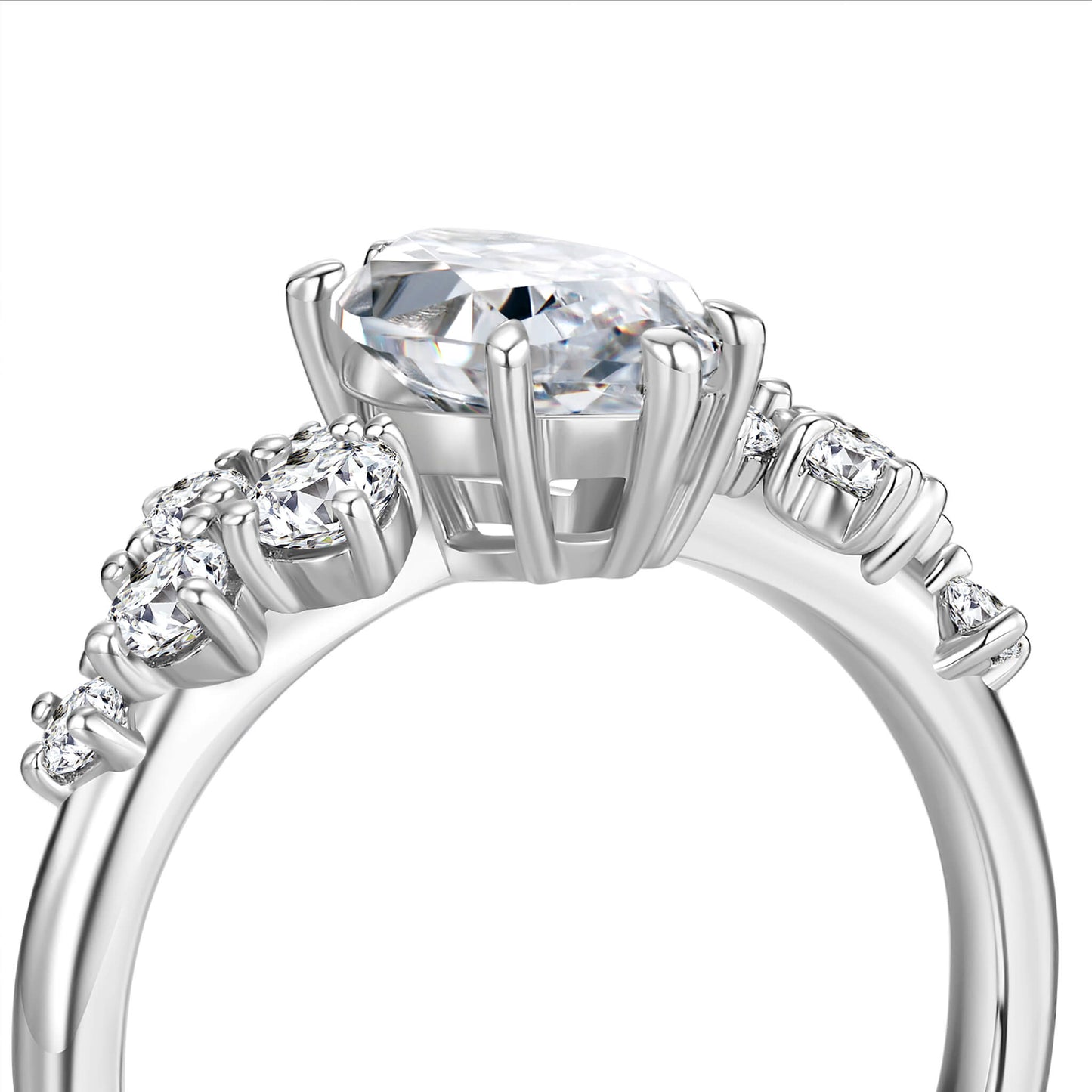 Vintage Marquise Lab Diamond Ring in 18K White Gold - Neoshine
