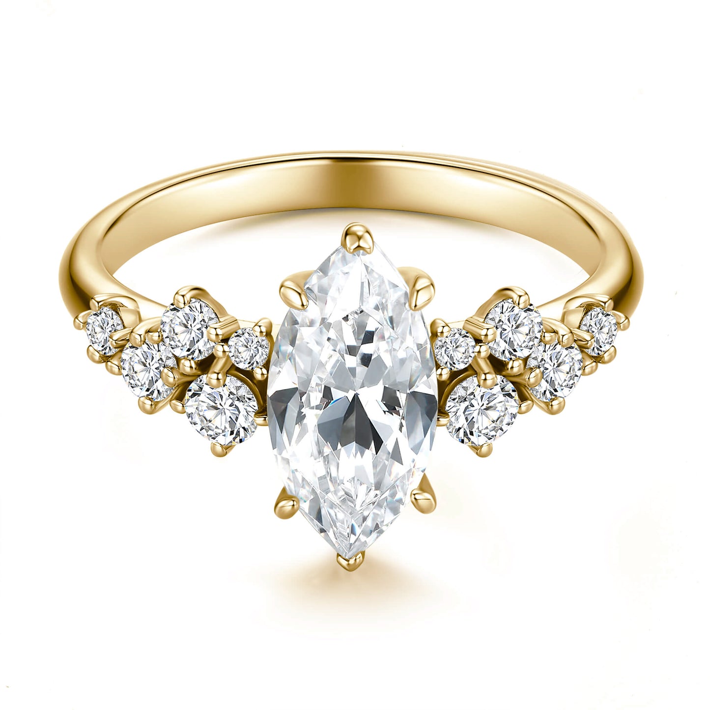 Vintage Marquise Lab Diamond Ring in 14K Yellow Gold - Neoshine