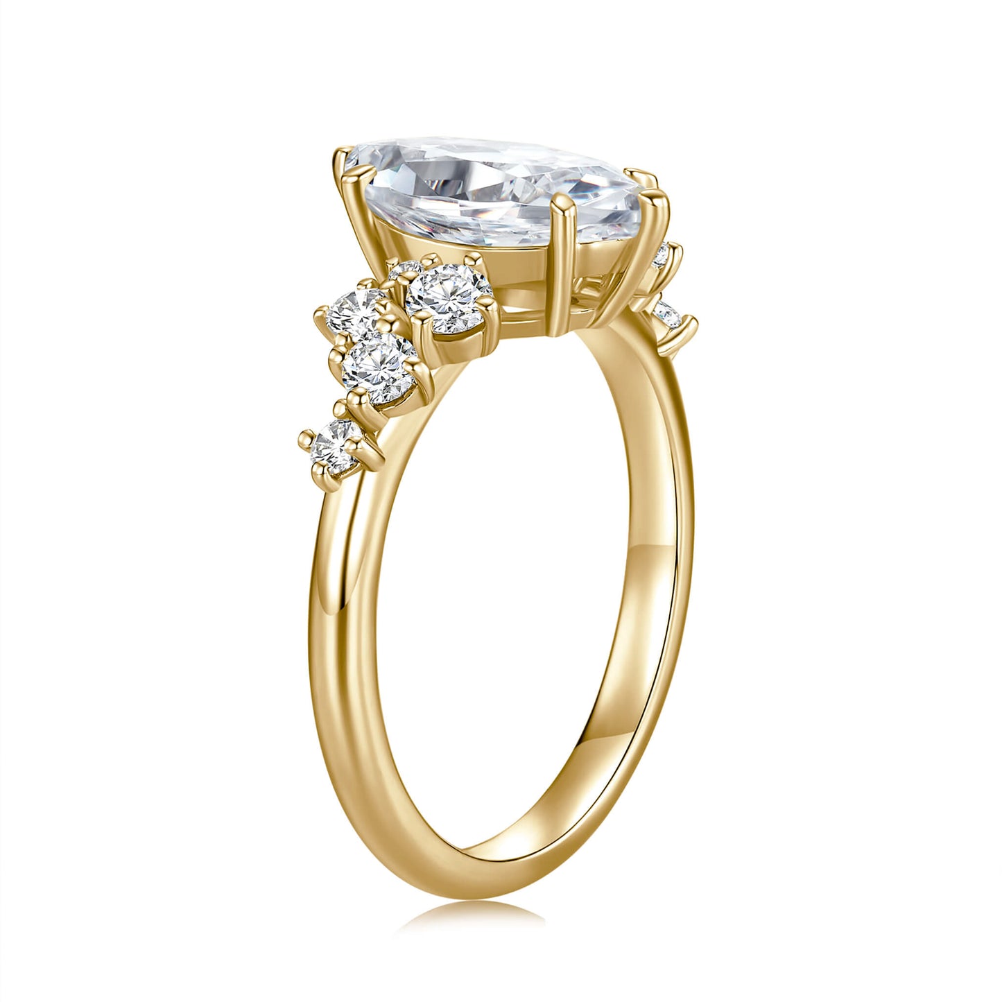 Vintage Marquise Lab Diamond Ring in 14K Yellow Gold - Neoshine