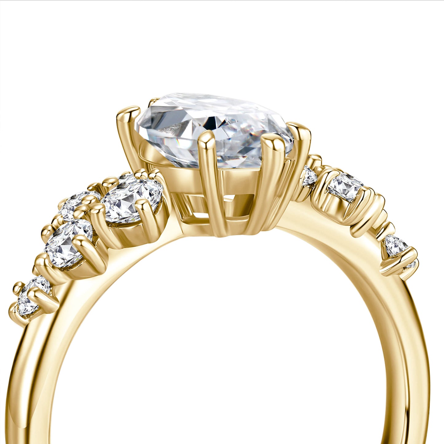 Vintage Marquise Lab Diamond Ring in 14K Yellow Gold - Neoshine